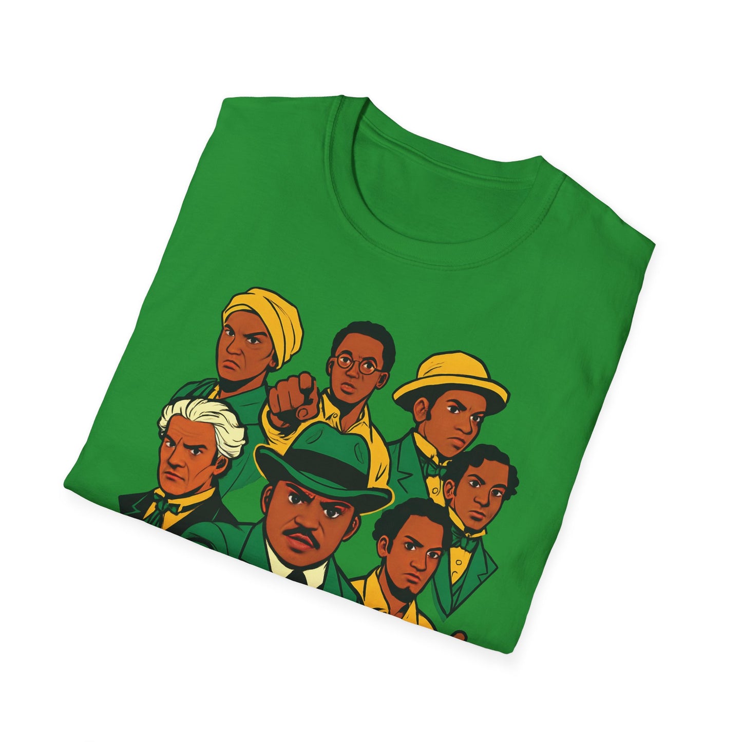 Jamaican National Heros v2 - Graphic T-Shirt, Unisex Softstyle Tee for Activists, Vintage Style Tee, Gift for Change Makers, Streetwear, Social Justice