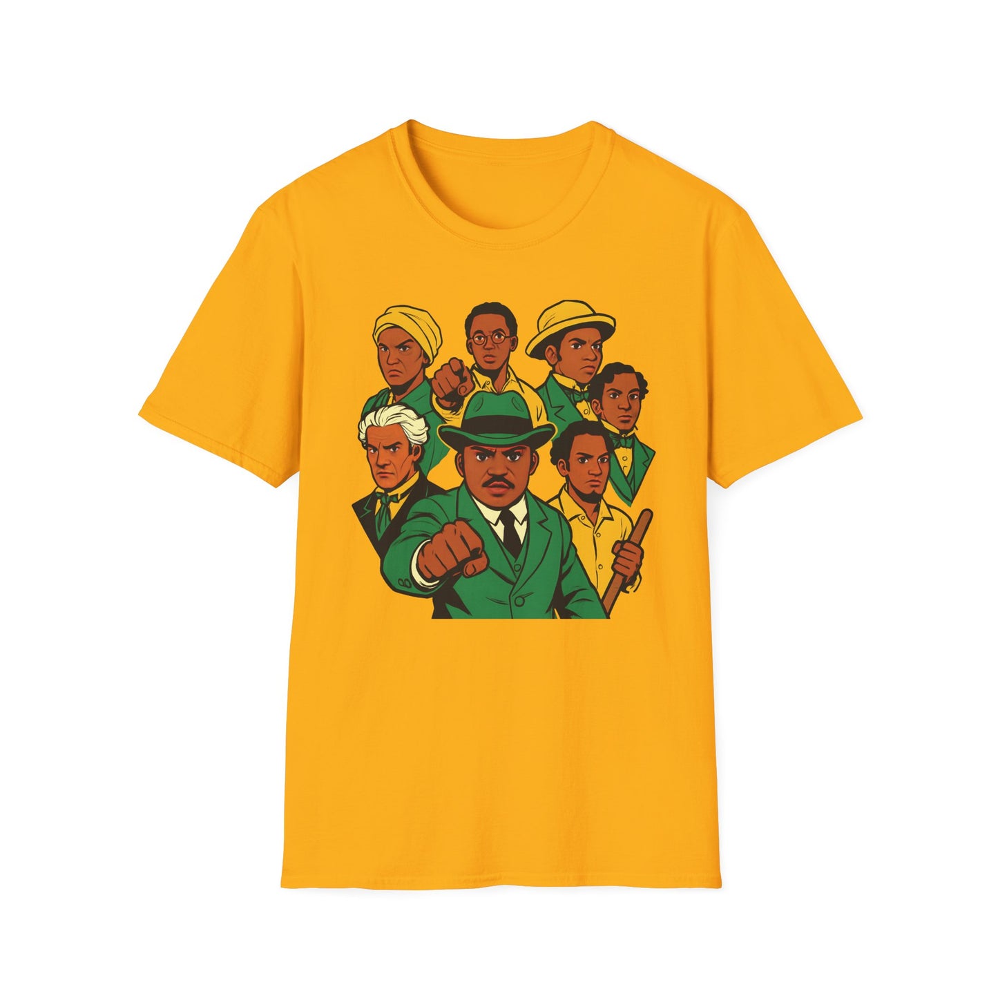 Jamaican National Heros v2 - Graphic T-Shirt, Unisex Softstyle Tee for Activists, Vintage Style Tee, Gift for Change Makers, Streetwear, Social Justice