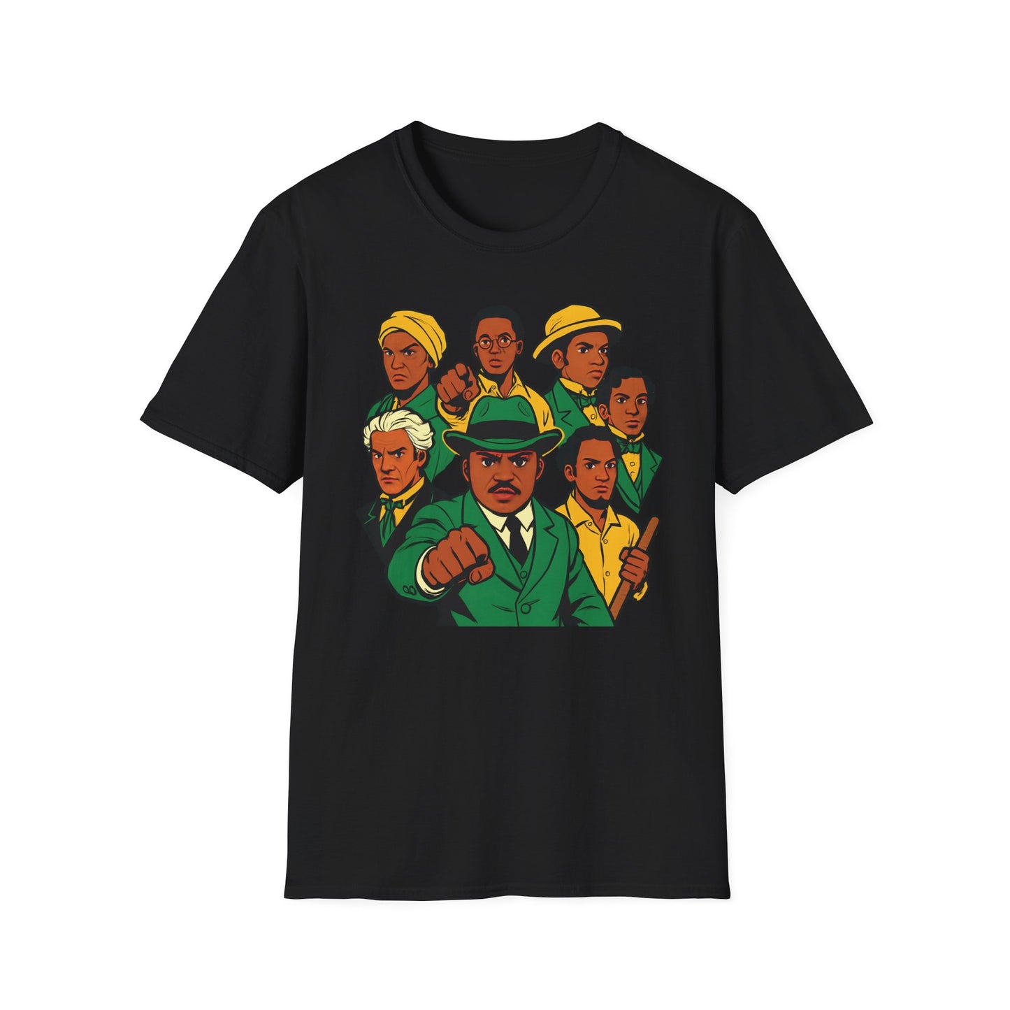 Jamaican National Heros v2 - Graphic T-Shirt, Unisex Softstyle Tee for Activists, Vintage Style Tee, Gift for Change Makers, Streetwear, Social Justice