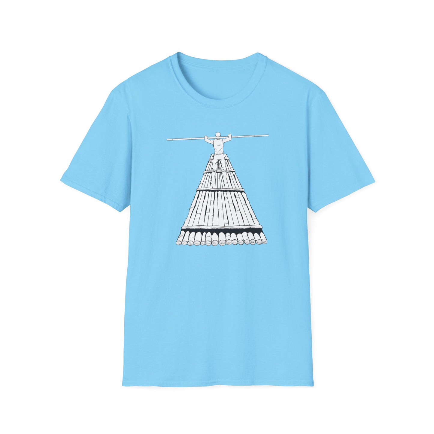 Rower Illustration Unisex Softstyle T-Shirt - Minimalist Graphic Tee for Nature Lovers