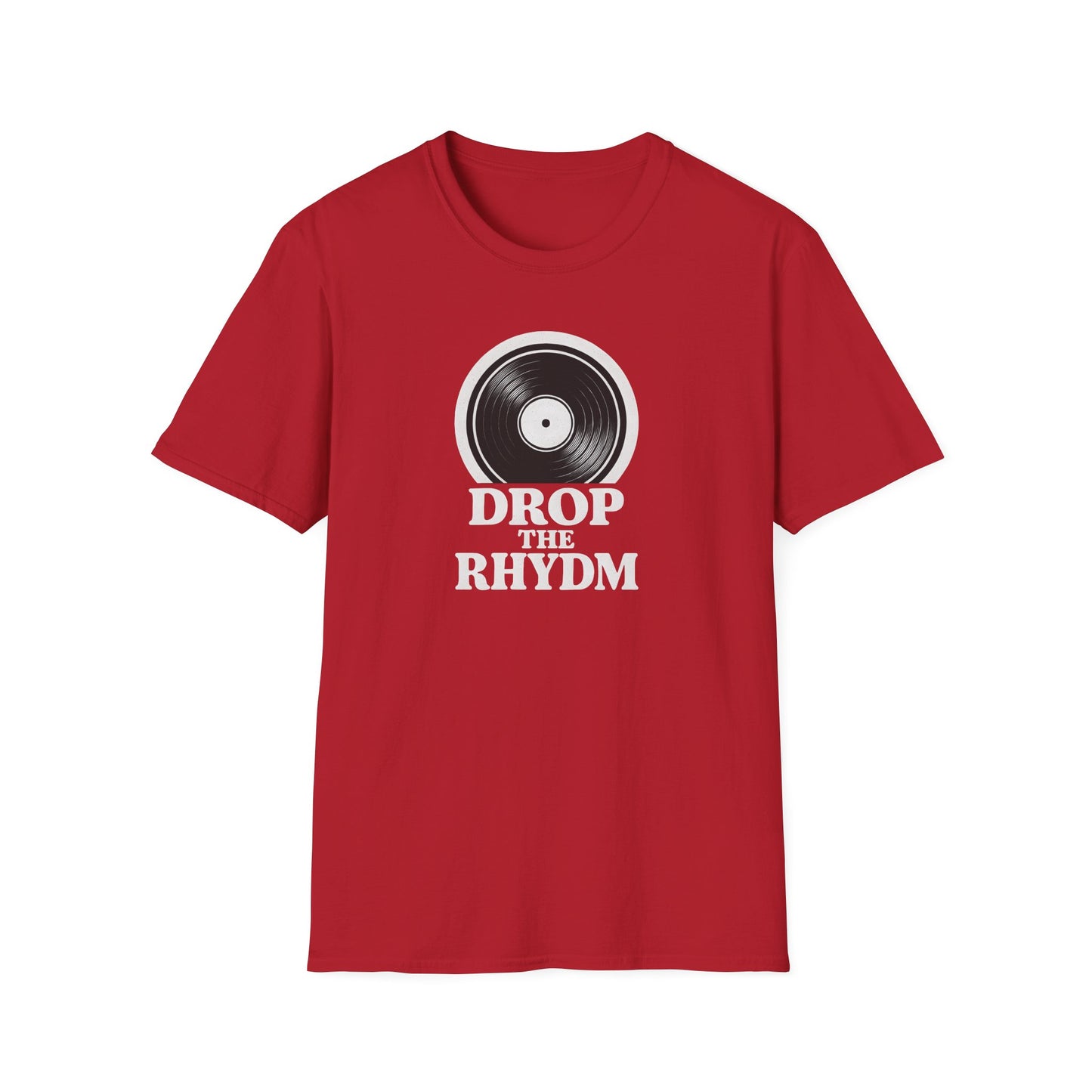 "Drop the Rhydm" Retro Music Inspired Unisex T-Shirt, Drop the Rhythm Tee, Music Lover Gift, Casual Wear, Vinyl Record Shirt