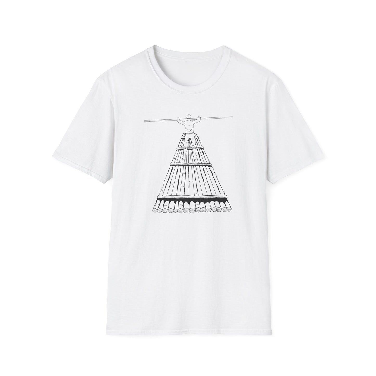 Rower Illustration Unisex Softstyle T-Shirt - Minimalist Graphic Tee for Nature Lovers