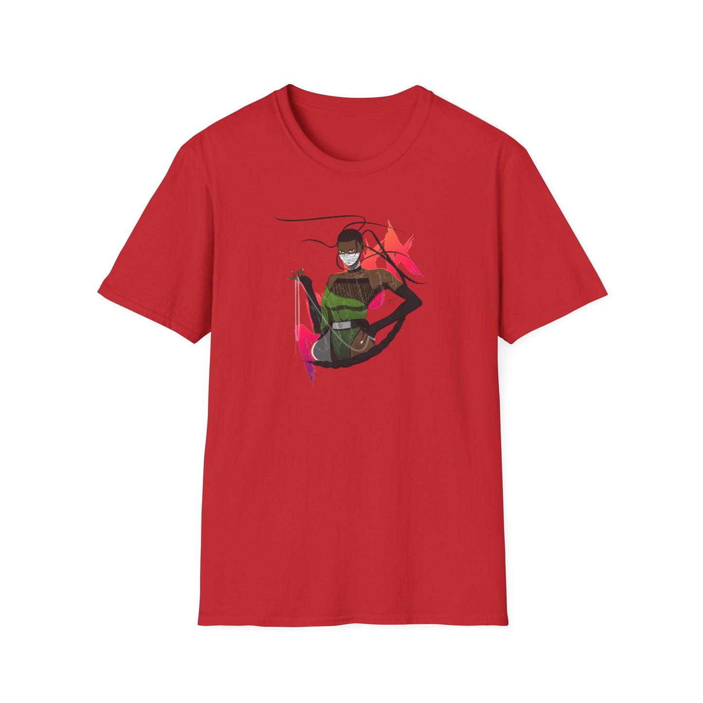 Ninja Female Graphic Unisex Softstyle T-Shirt - Cool Graphic Tee for Adventurers