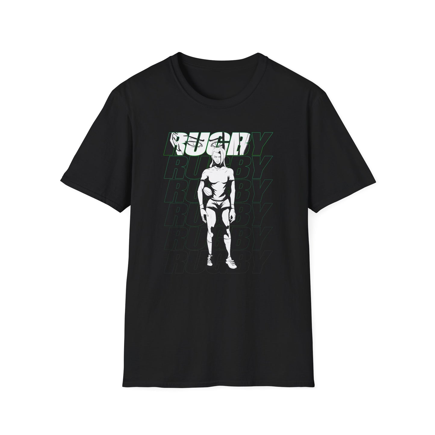 Rugby Female Design Unisex Softstyle Rugby T-Shirt - Perfect for Sports Enthusiasts and Game Day
