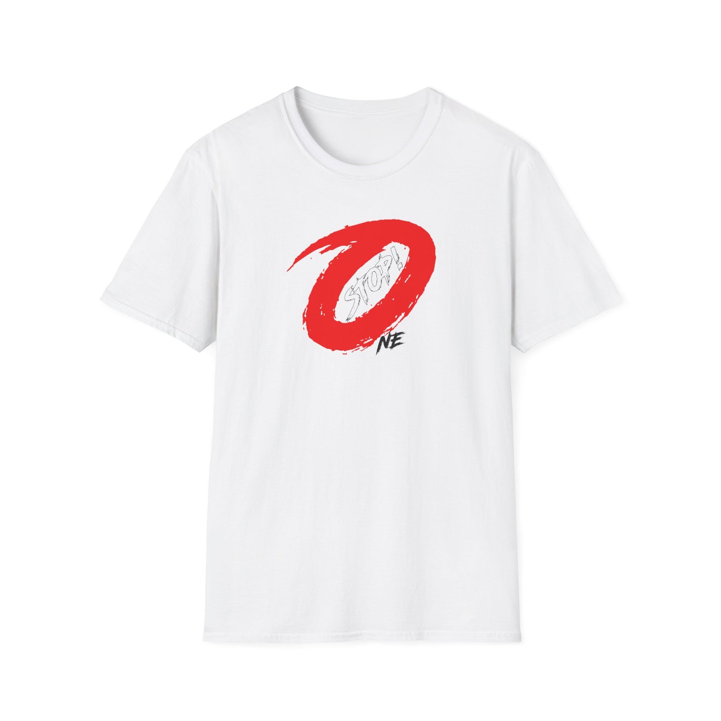 'One Stop!' Unisex Softstyle T-Shirt with Bold Red Graphic - Casual Everyday Wear