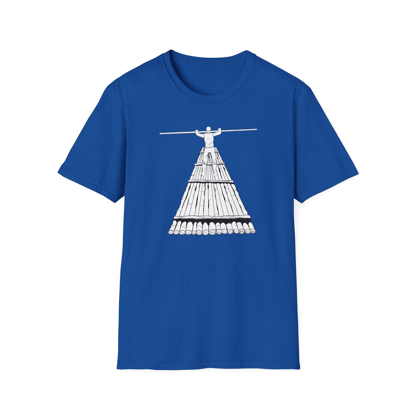 Rower Illustration Unisex Softstyle T-Shirt - Minimalist Graphic Tee for Nature Lovers