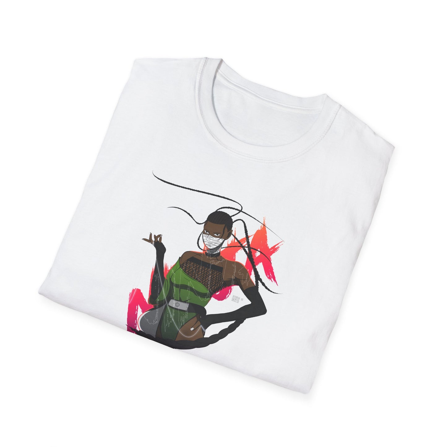 Ninja Female Graphic Unisex Softstyle T-Shirt - Cool Graphic Tee for Adventurers