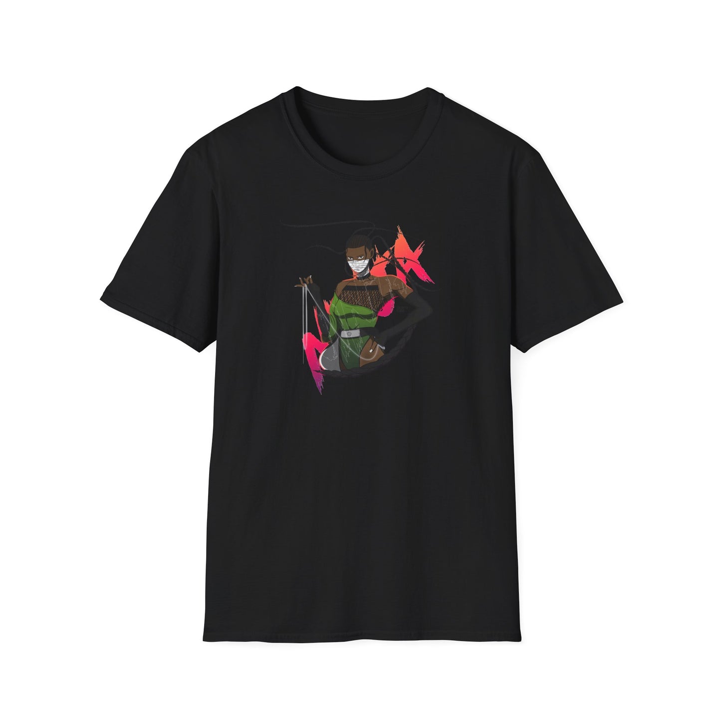 Ninja Female Graphic Unisex Softstyle T-Shirt - Cool Graphic Tee for Adventurers
