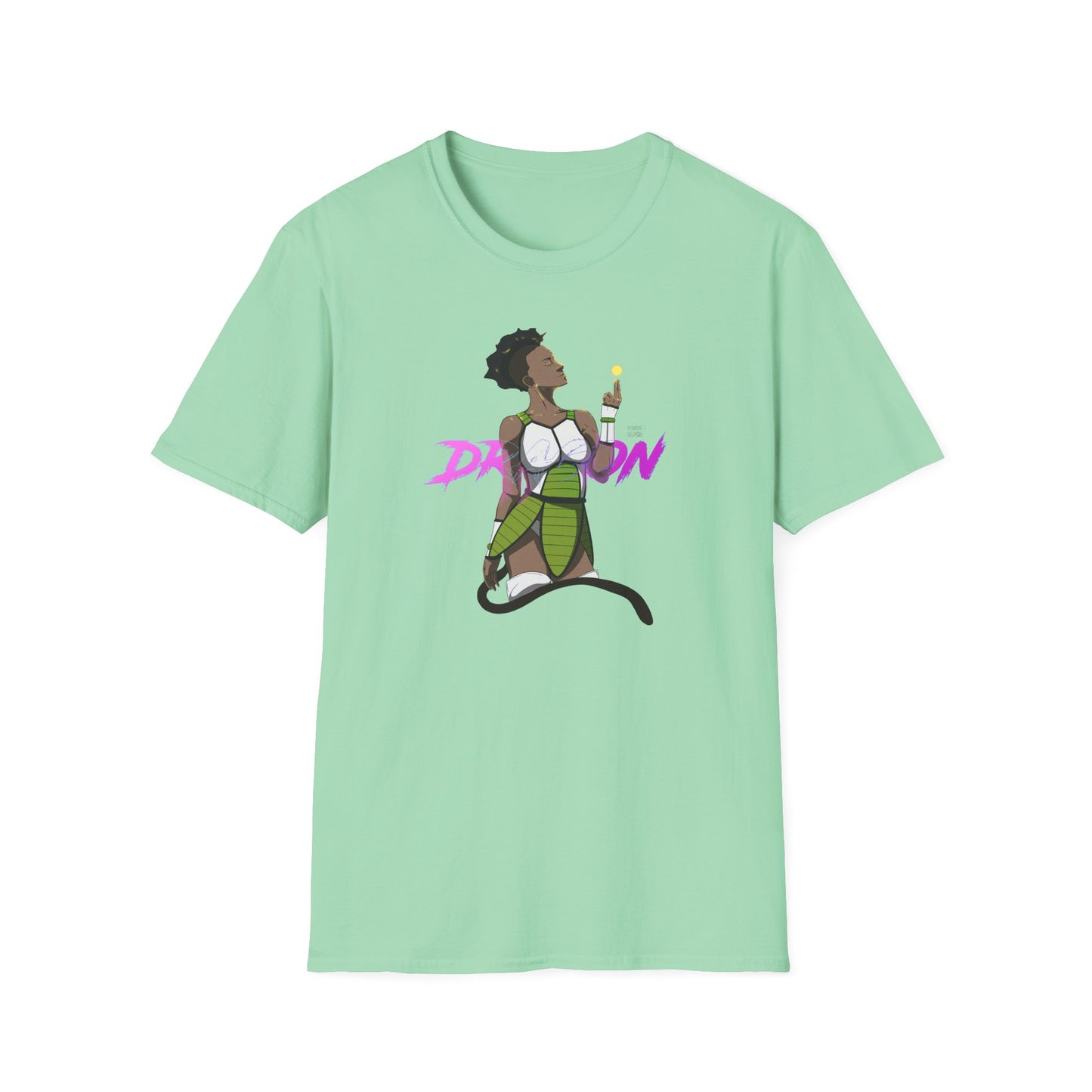Dragon Style Female Graphic Unisex Softstyle T-Shirt | Bold Art Design for Creative Souls