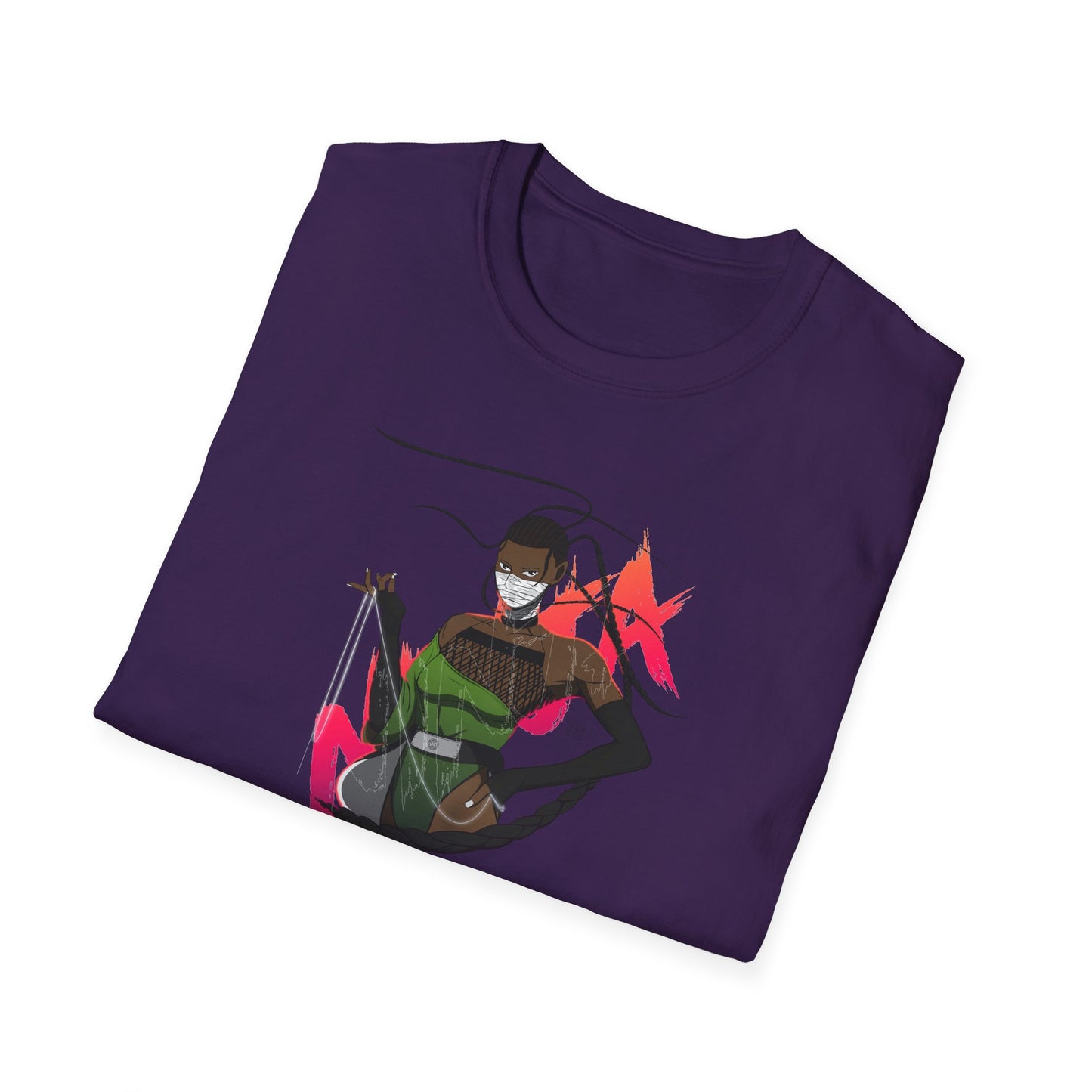 Ninja Female Graphic Unisex Softstyle T-Shirt - Cool Graphic Tee for Adventurers