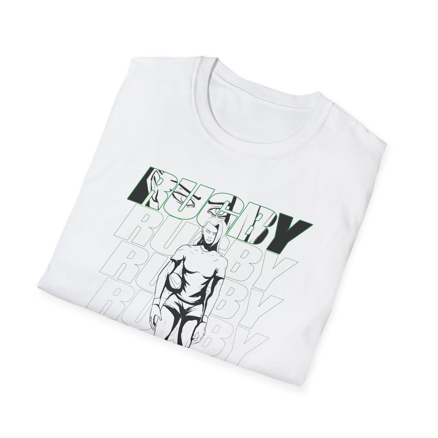 Rugby Female Design Unisex Softstyle Rugby T-Shirt - Perfect for Sports Enthusiasts and Game Day