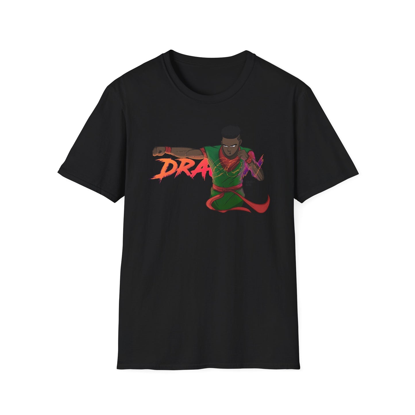 Dragon Style Male Graphic Unisex Softstyle T-Shirt | Bold Art Design for Creative Souls