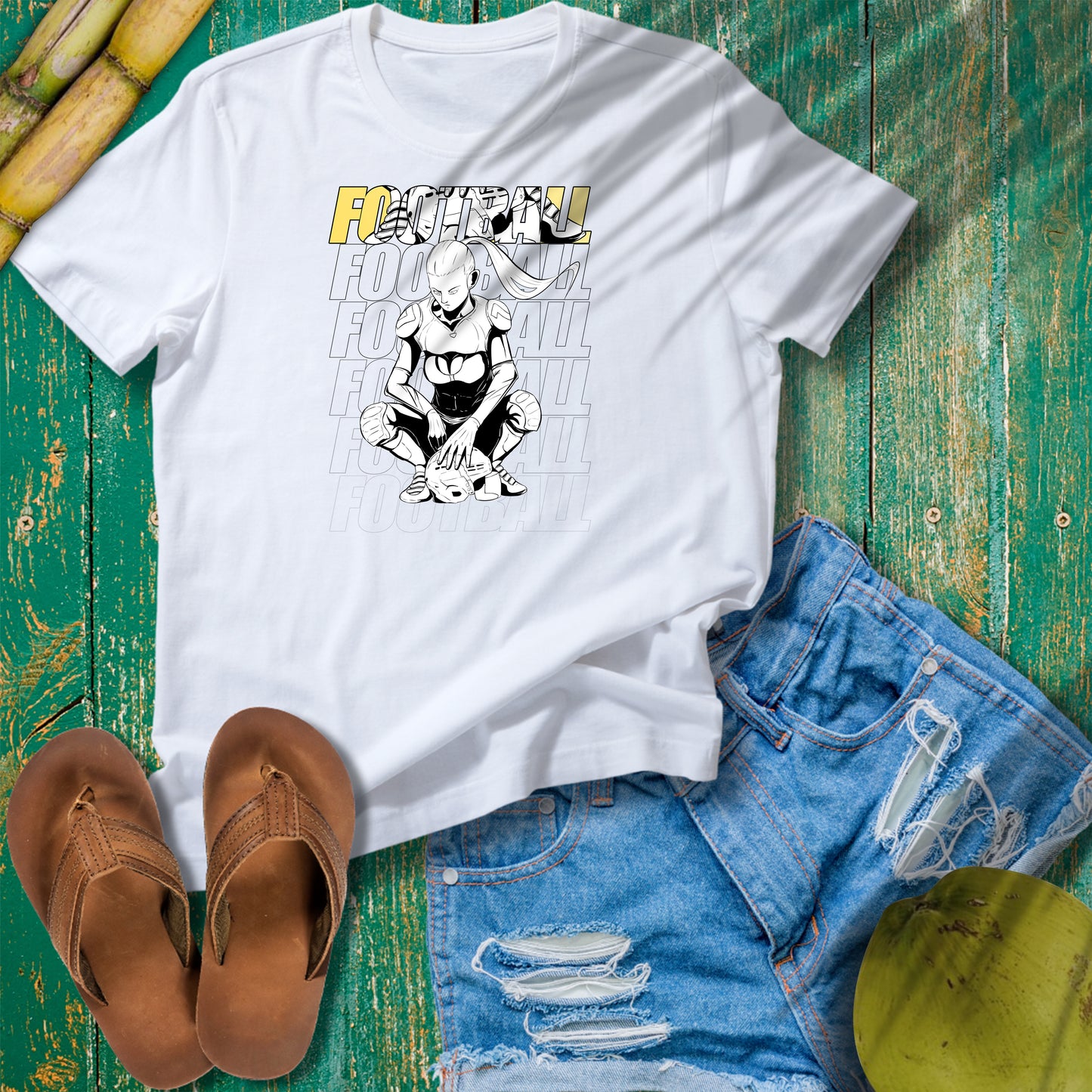 Football Female Graphic - Unisex Softstyle T-Shirt - Perfect for Sports Fans