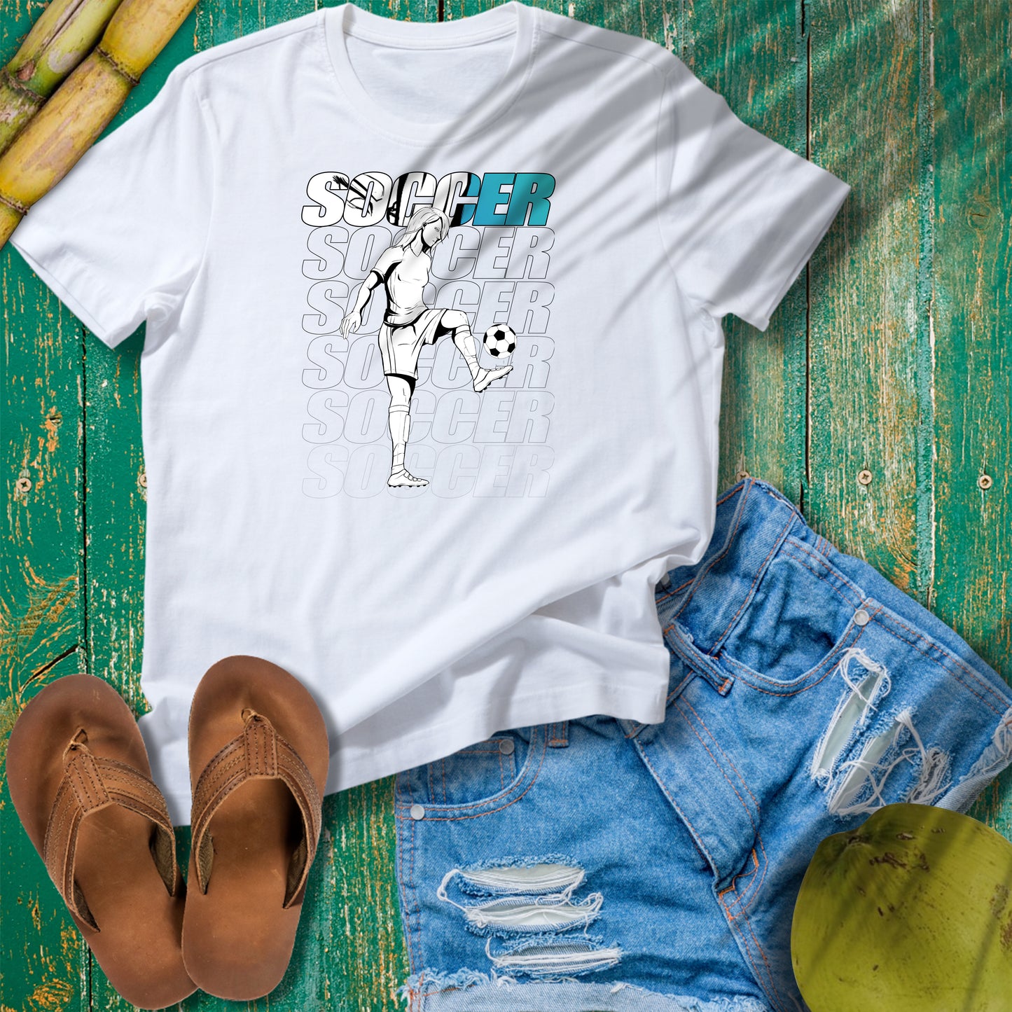 Soccer Female Design Unisex Softstyle Soccer T-Shirt – Sporty Graphic Tee for Soccer Fans