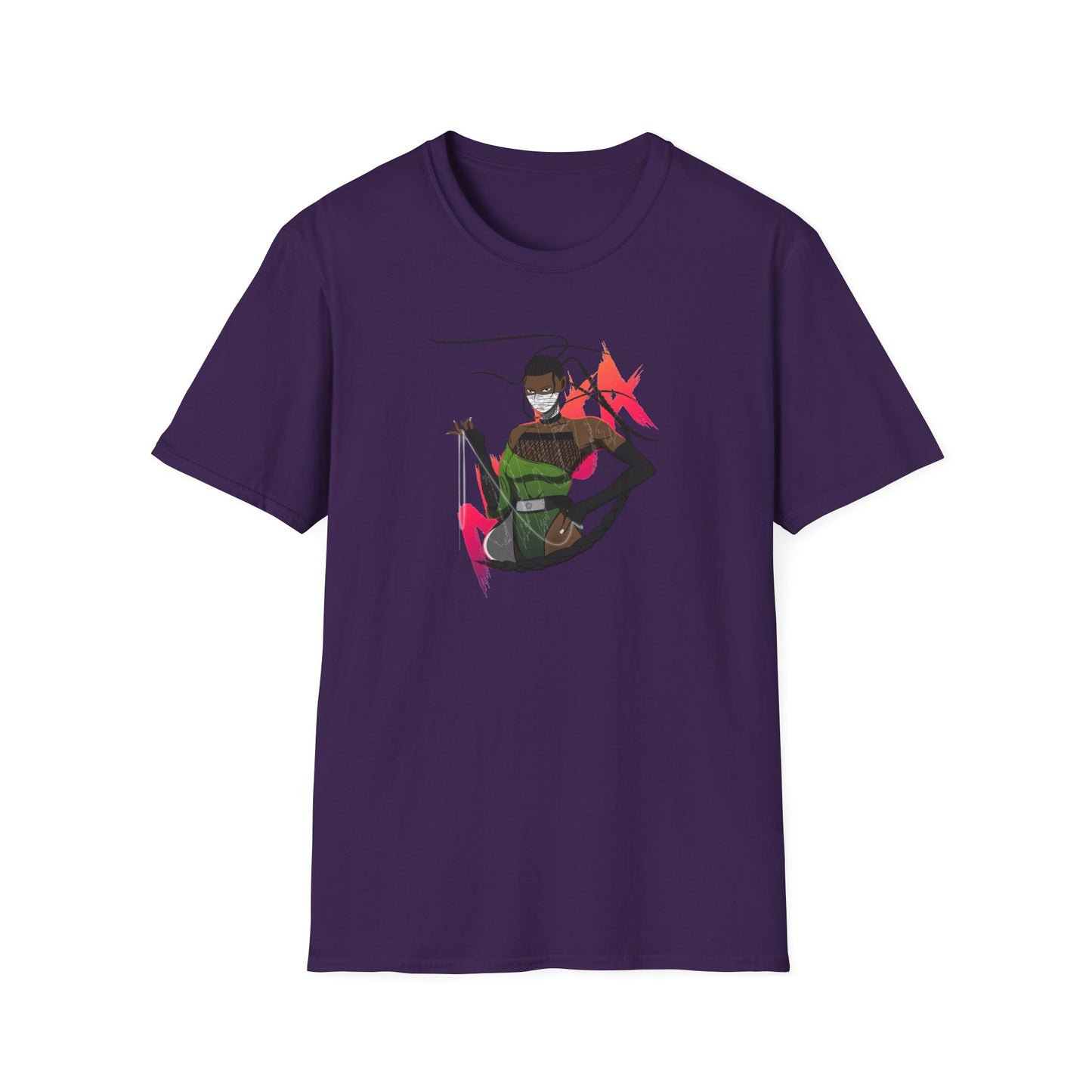 Ninja Female Graphic Unisex Softstyle T-Shirt - Cool Graphic Tee for Adventurers