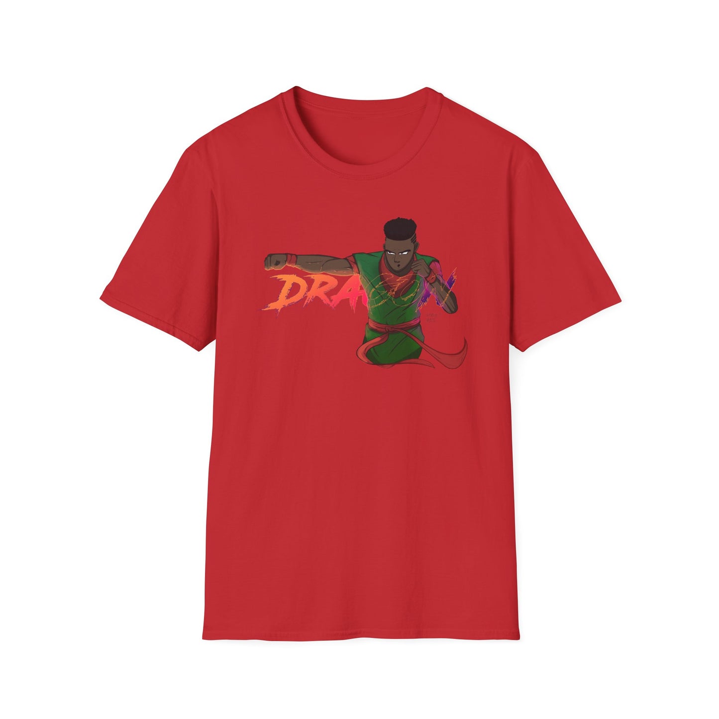Dragon Style Male Graphic Unisex Softstyle T-Shirt | Bold Art Design for Creative Souls