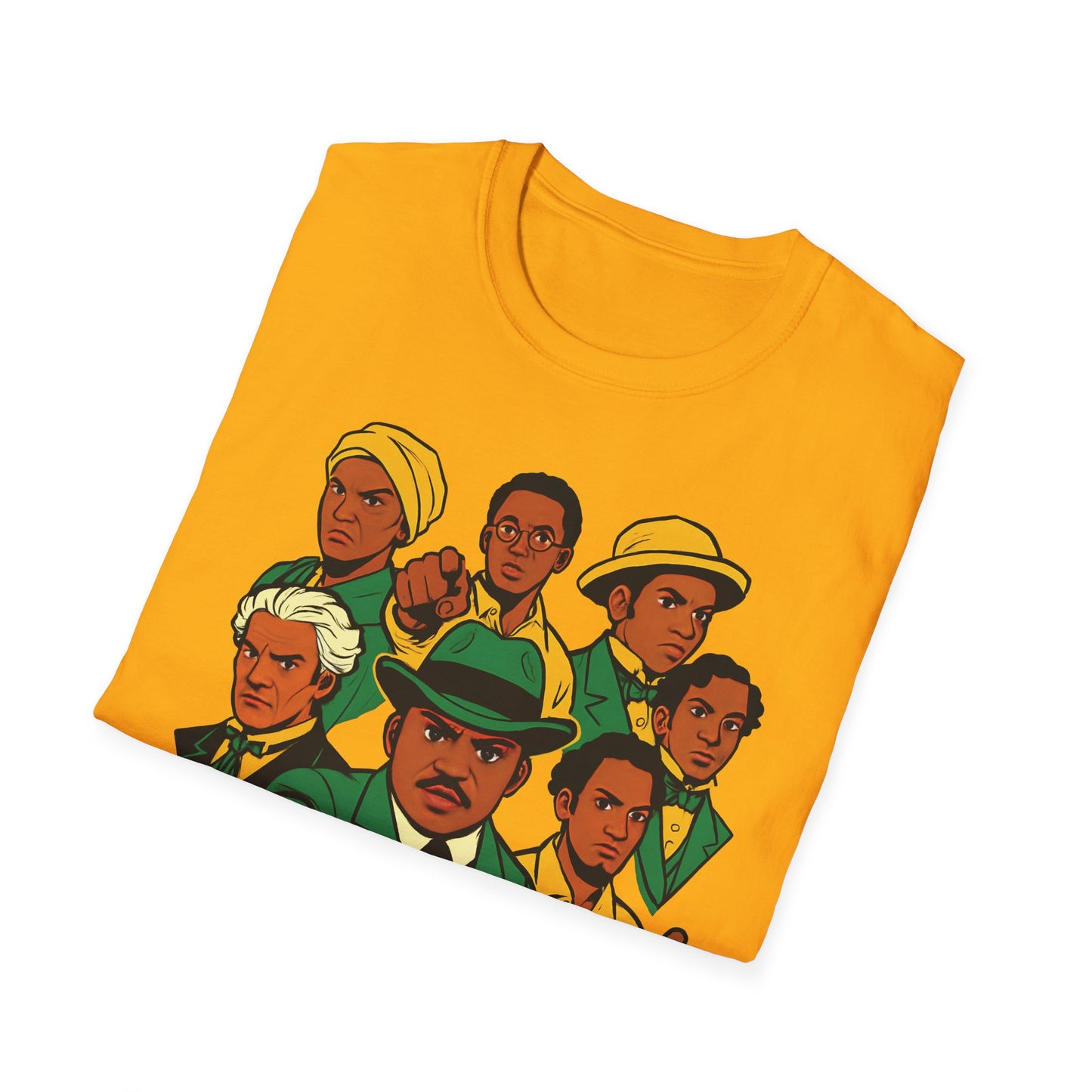 Jamaican National Heros v2 - Graphic T-Shirt, Unisex Softstyle Tee for Activists, Vintage Style Tee, Gift for Change Makers, Streetwear, Social Justice