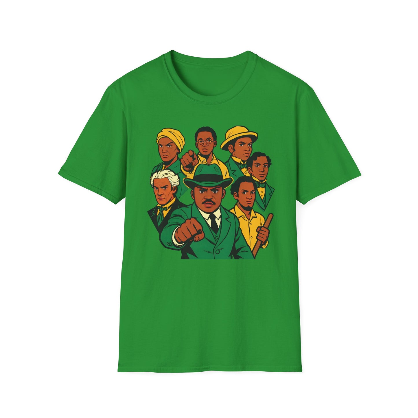 Jamaican National Heros v2 - Graphic T-Shirt, Unisex Softstyle Tee for Activists, Vintage Style Tee, Gift for Change Makers, Streetwear, Social Justice