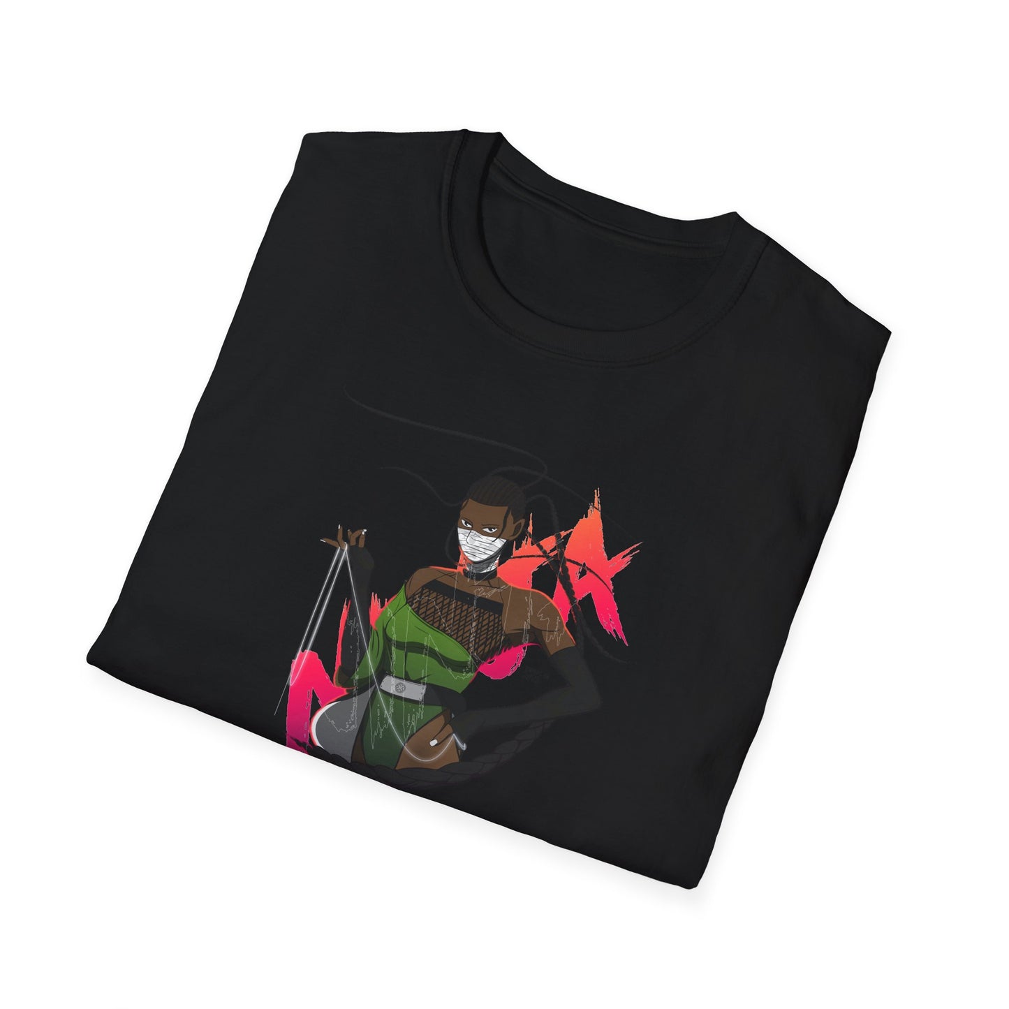 Ninja Female Graphic Unisex Softstyle T-Shirt - Cool Graphic Tee for Adventurers