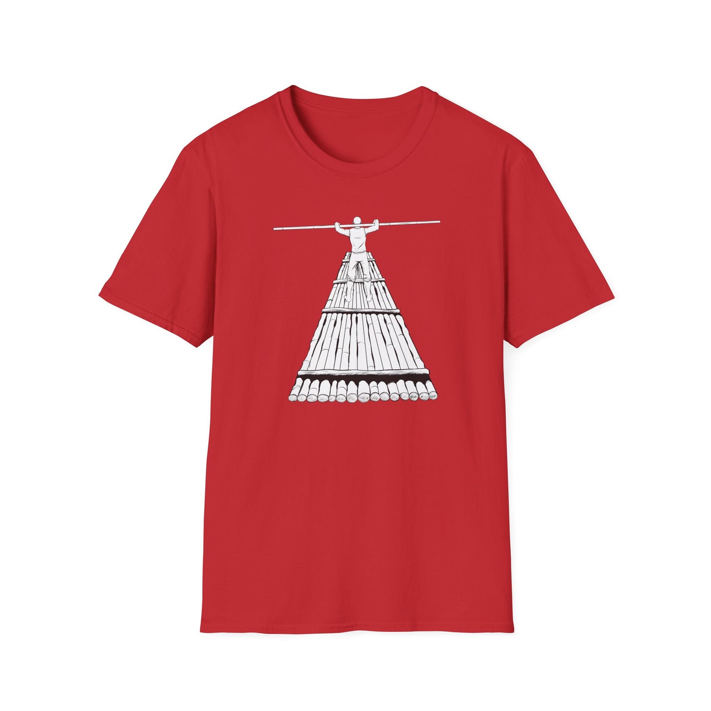 Rower Illustration Unisex Softstyle T-Shirt - Minimalist Graphic Tee for Nature Lovers