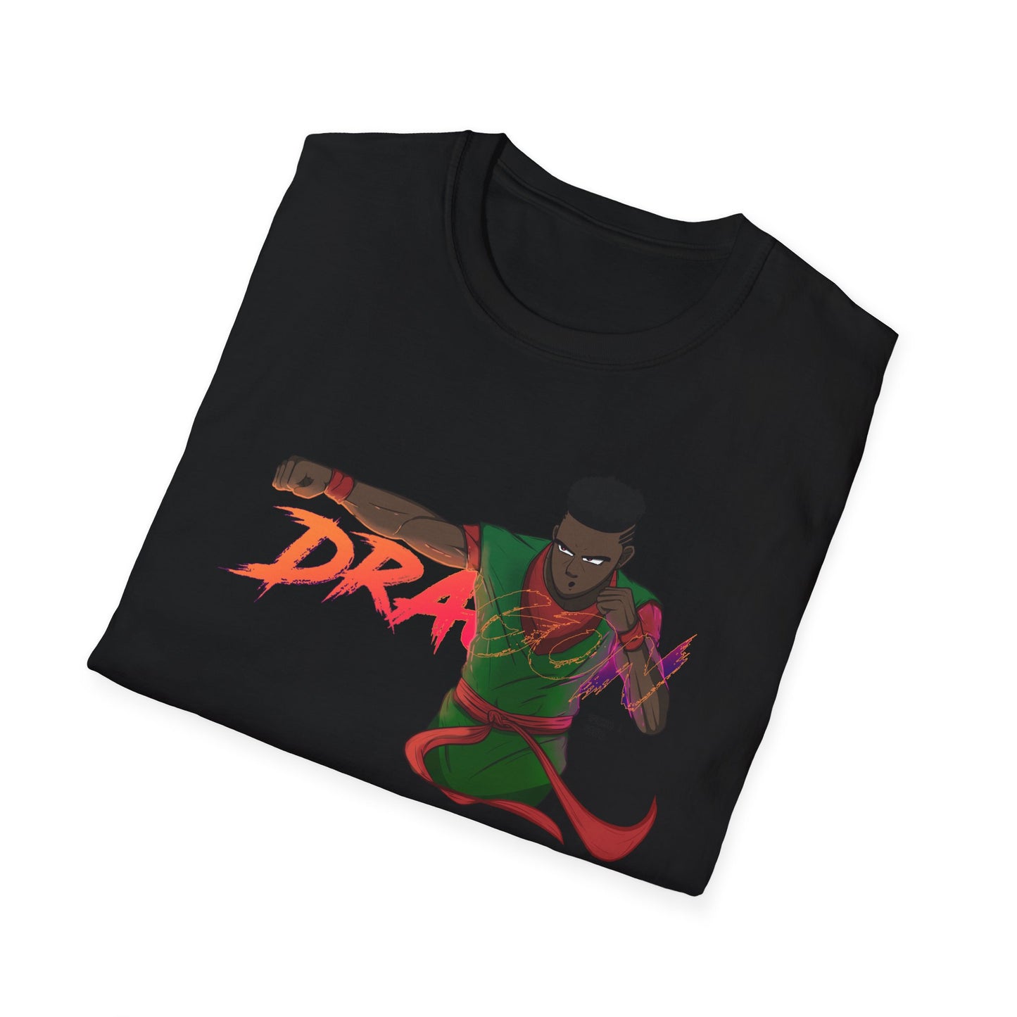 Dragon Style Male Graphic Unisex Softstyle T-Shirt | Bold Art Design for Creative Souls