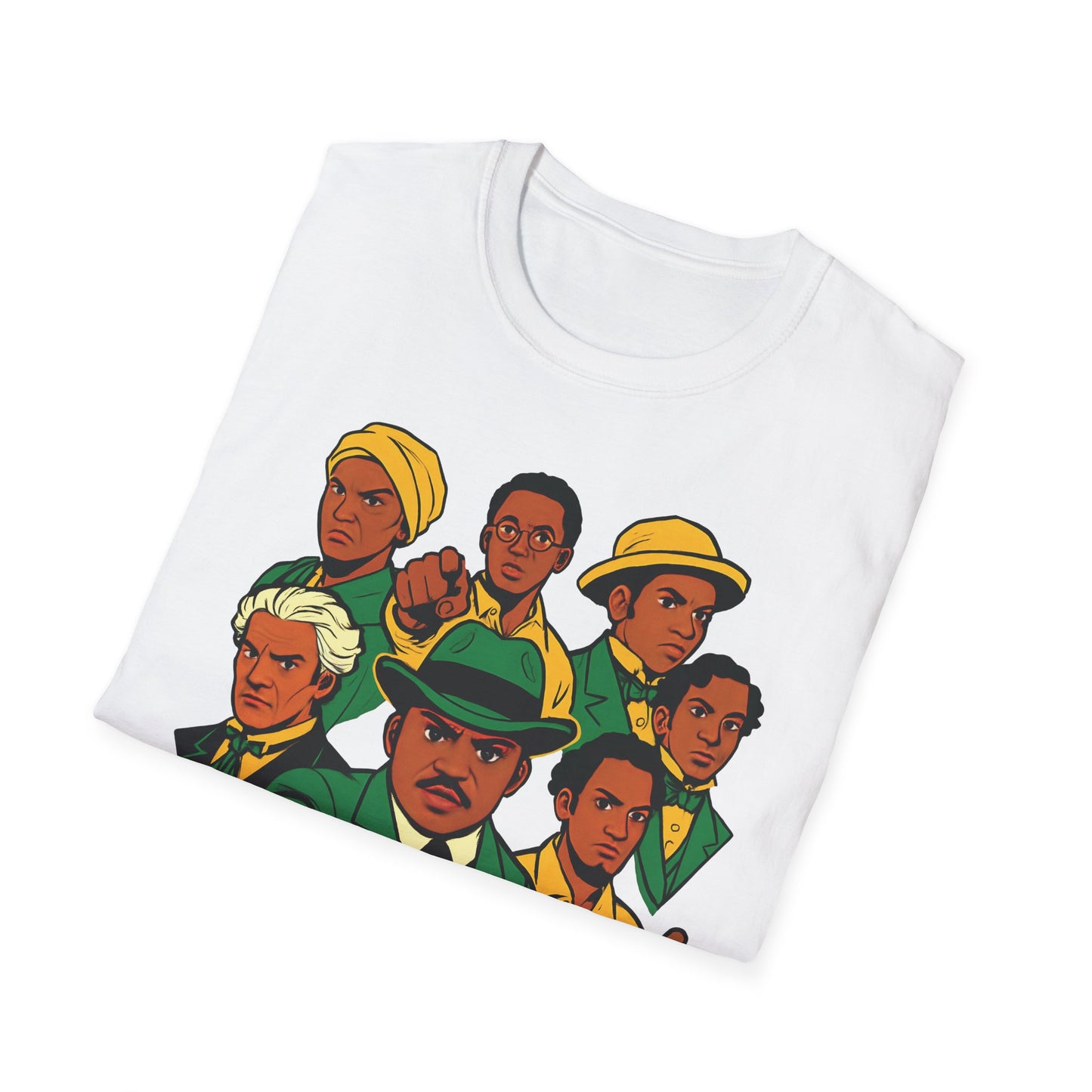 Jamaican National Heros v2 - Graphic T-Shirt, Unisex Softstyle Tee for Activists, Vintage Style Tee, Gift for Change Makers, Streetwear, Social Justice