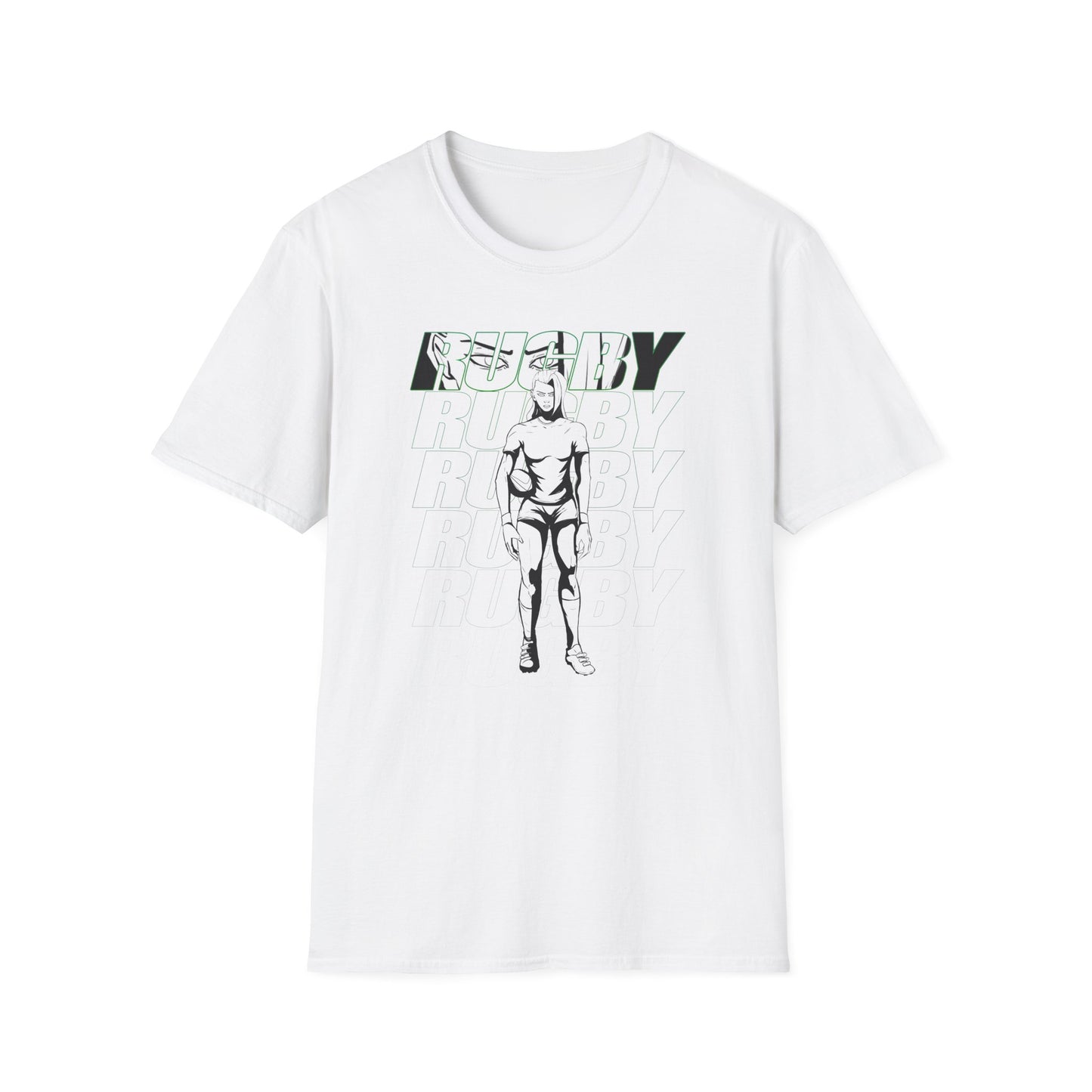 Rugby Female Design Unisex Softstyle Rugby T-Shirt - Perfect for Sports Enthusiasts and Game Day