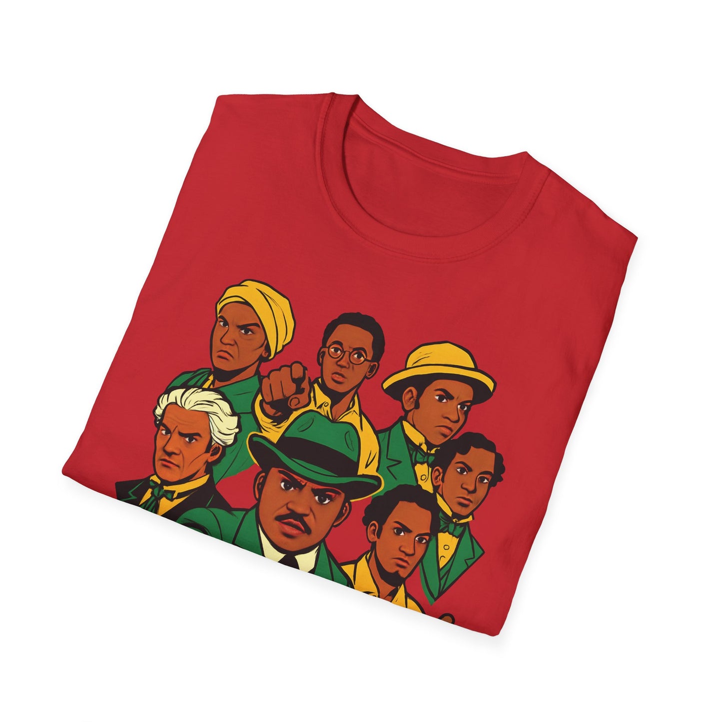 Jamaican National Heros v2 - Graphic T-Shirt, Unisex Softstyle Tee for Activists, Vintage Style Tee, Gift for Change Makers, Streetwear, Social Justice
