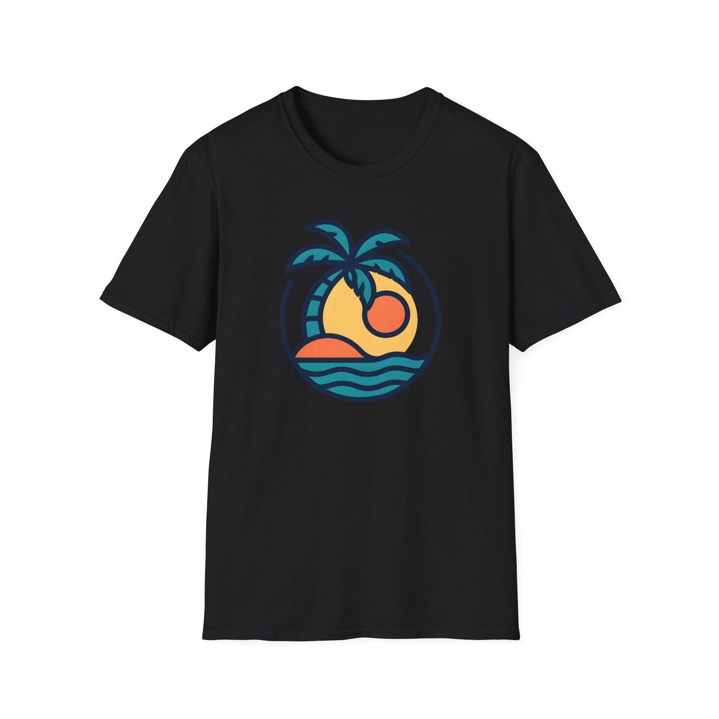 Tropical Sunset T-Shirt, Casual Wear, Summer Style, Vacation Outfit, Gift for Beach Lovers, Outdoor Activities Shirt