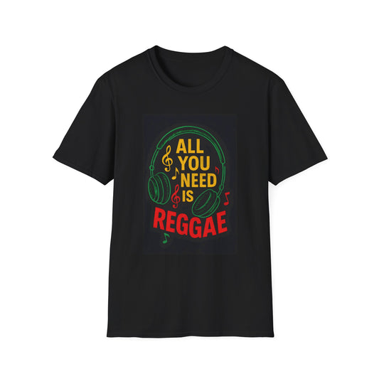 Reggae - Music T-Shirt, Unisex Softstyle Tee, Perfect Gift for Music Lovers, Vibrant Graphic Tees for Festivals, Summer Parties
