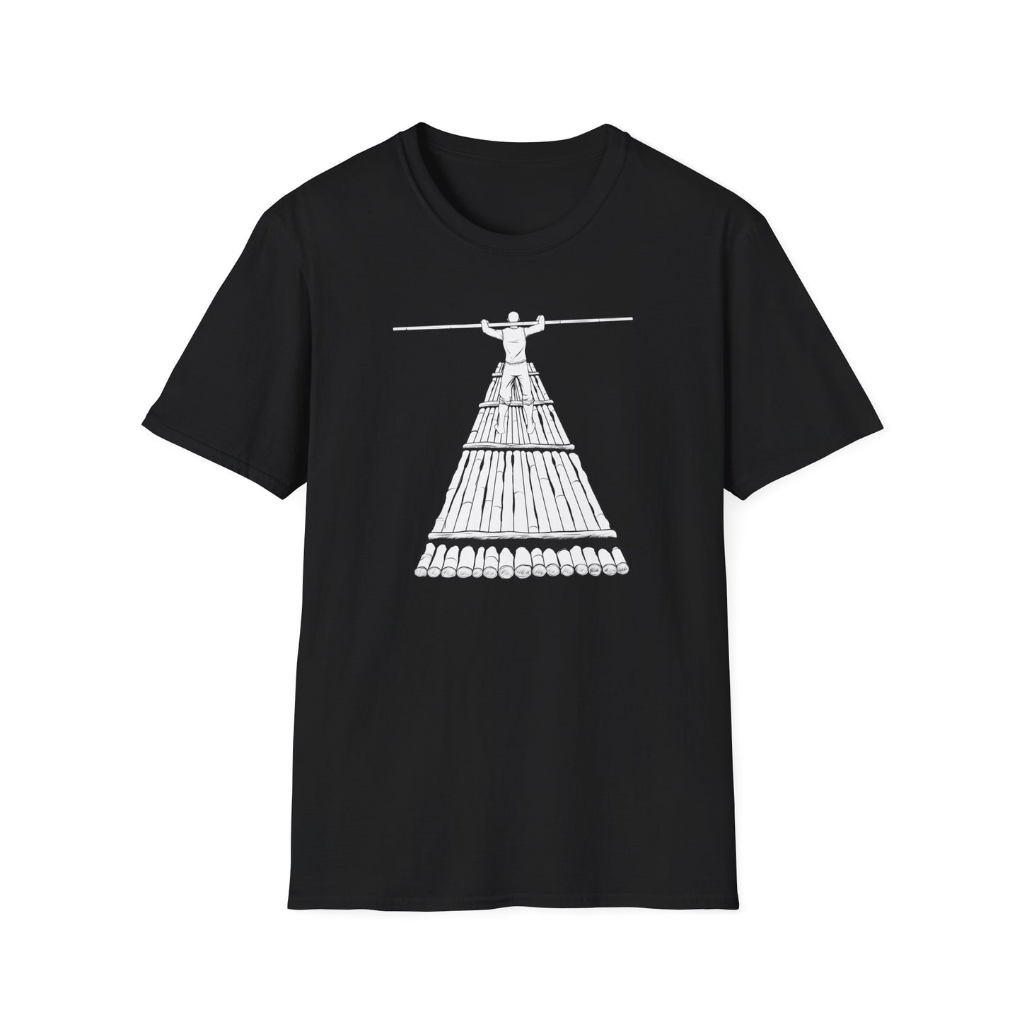 Rower Illustration Unisex Softstyle T-Shirt - Minimalist Graphic Tee for Nature Lovers