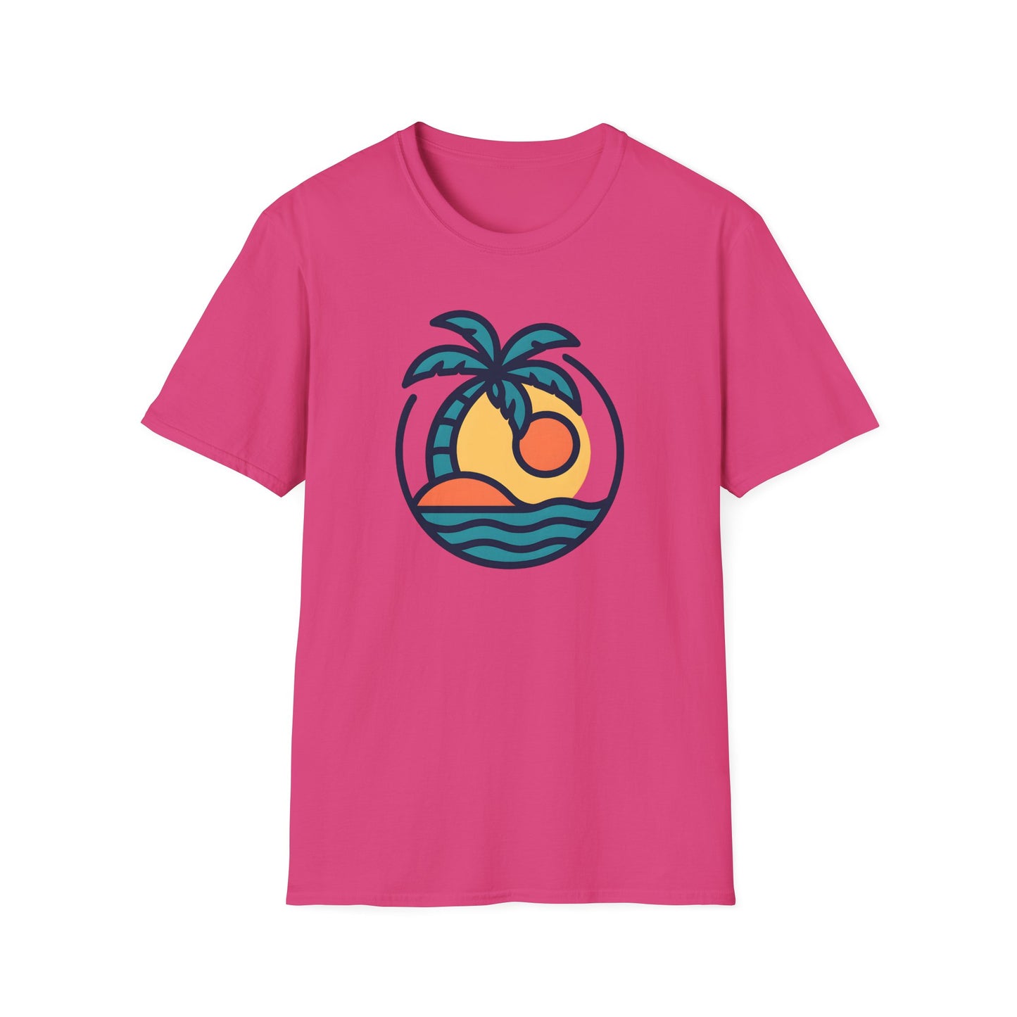 Tropical Sunset T-Shirt, Casual Wear, Summer Style, Vacation Outfit, Gift for Beach Lovers, Outdoor Activities Shirt