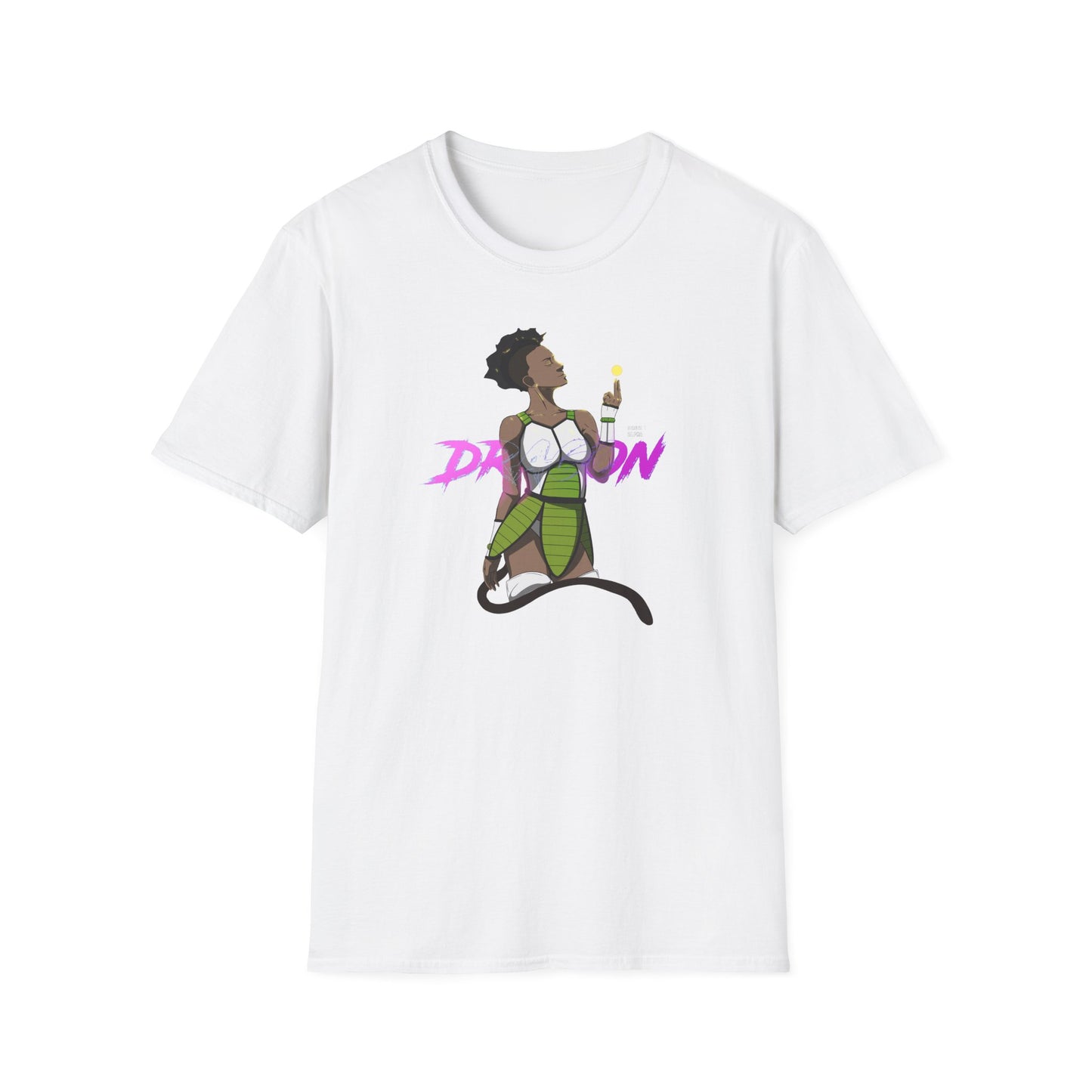 Dragon Style Female Graphic Unisex Softstyle T-Shirt | Bold Art Design for Creative Souls