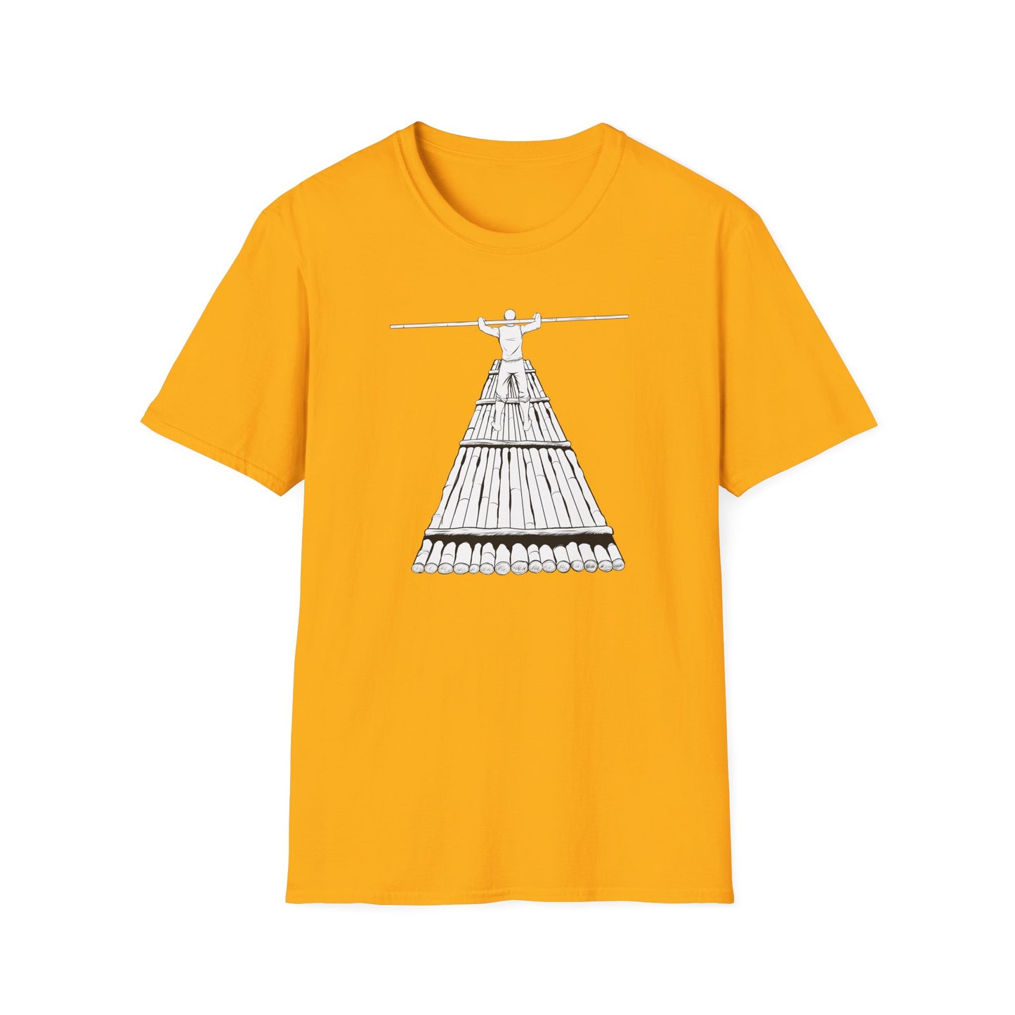 Rower Illustration Unisex Softstyle T-Shirt - Minimalist Graphic Tee for Nature Lovers