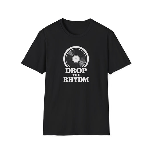 "Drop the Rhydm" Retro Music Inspired Unisex T-Shirt, Drop the Rhythm Tee, Music Lover Gift, Casual Wear, Vinyl Record Shirt