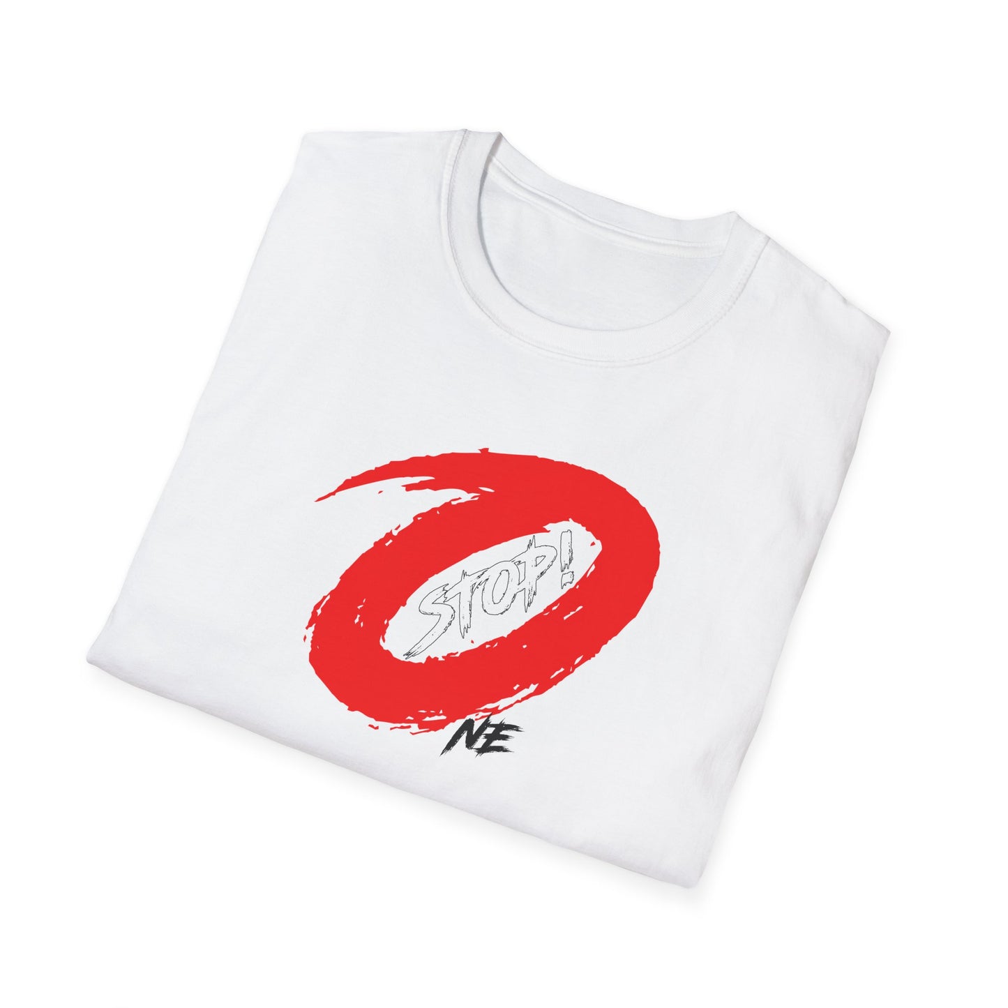 'One Stop!' Unisex Softstyle T-Shirt with Bold Red Graphic - Casual Everyday Wear