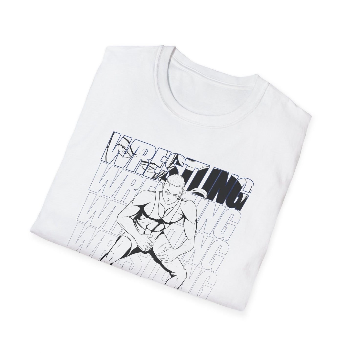 Wrestling Male Design Graphic Unisex Softstyle T-Shirt - Perfect for Sports Enthusiasts