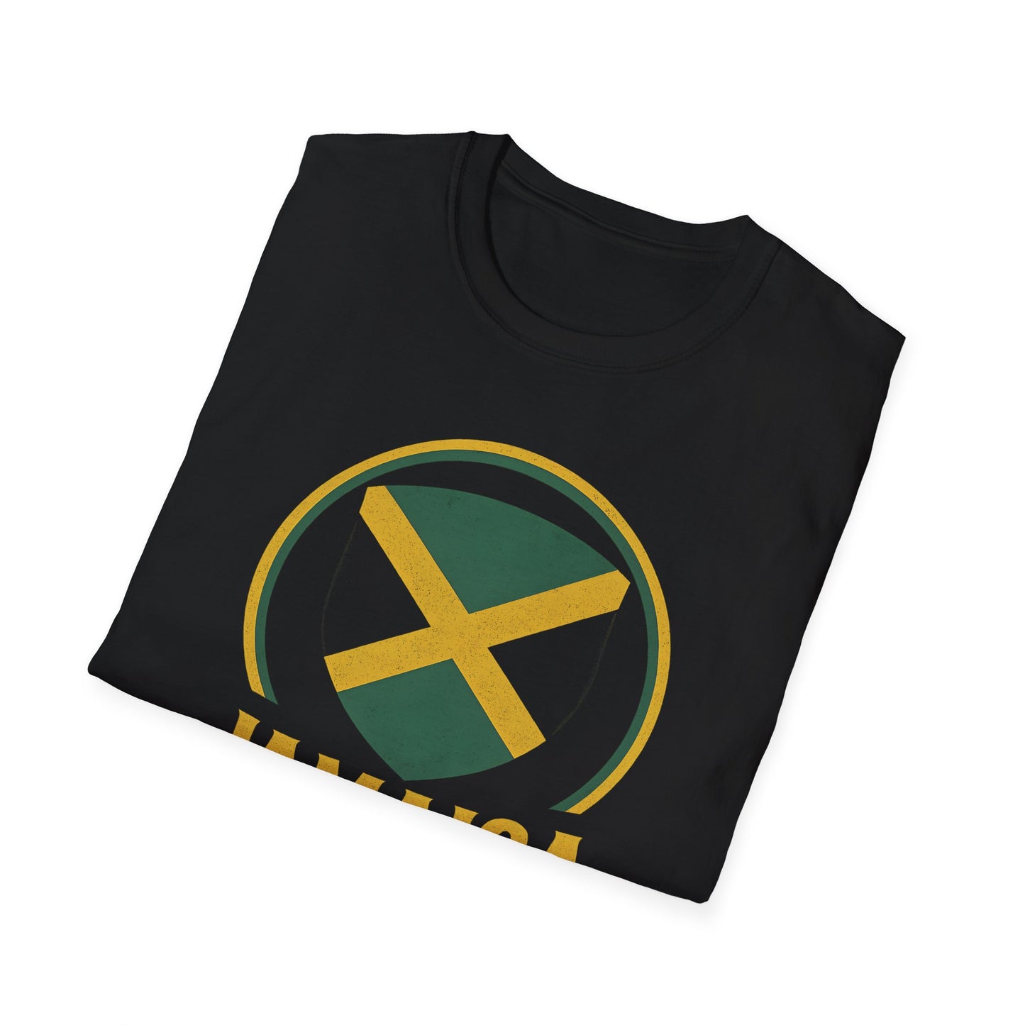 Jamaica Crest Flag -  T-Shirt for Travel Lovers, Unisex Softstyle Tee, Vacation Apparel, Caribbean Pride Shirt, Summer Holiday Gift