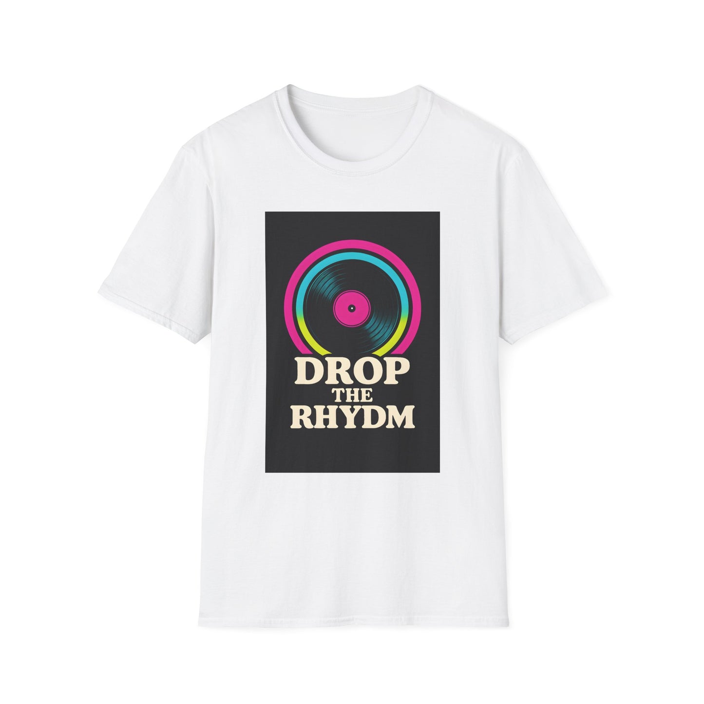 Drop The Rythm v2 - Groovy Music T-Shirt, Music Lover Gift, Retro Vinyl Tee, CD Release Party Apparel, Fun Concert Shirt, Festival Fashion