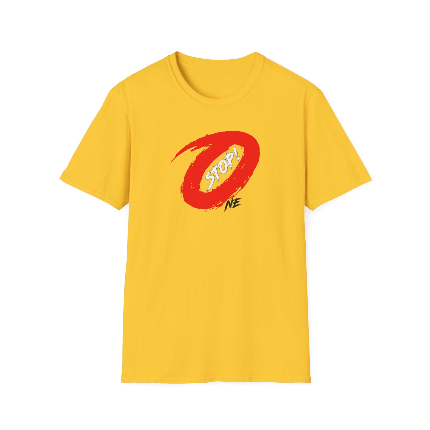 'One Stop!' Unisex Softstyle T-Shirt with Bold Red Graphic - Casual Everyday Wear