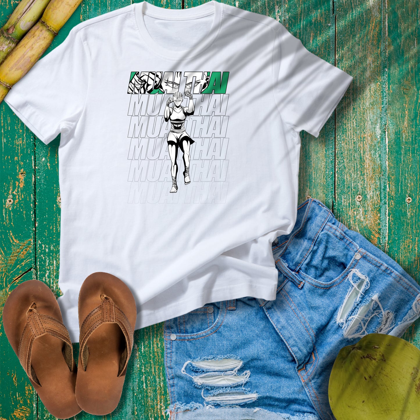 Muay Thai Female Graphics Unisex Softstyle T-Shirt
