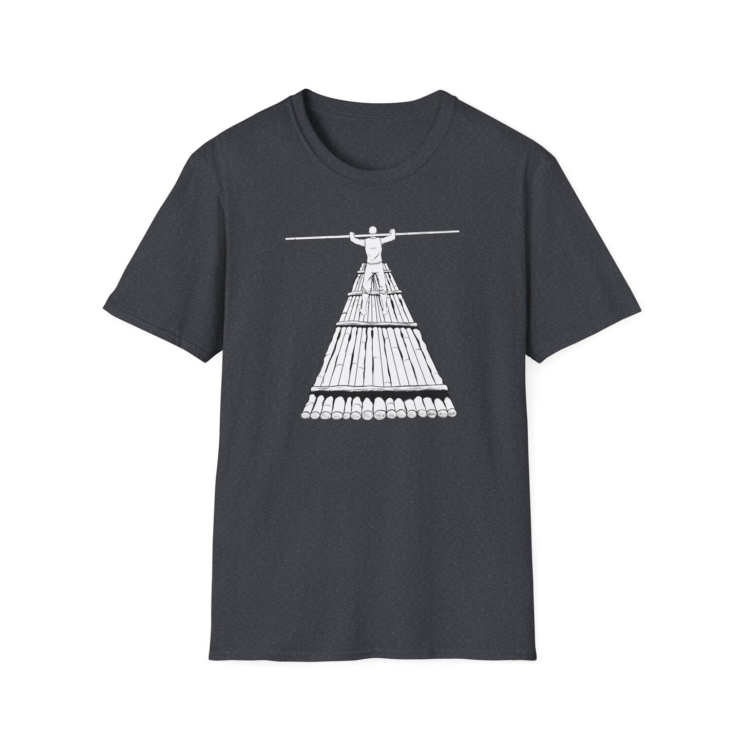 Rower Illustration Unisex Softstyle T-Shirt - Minimalist Graphic Tee for Nature Lovers