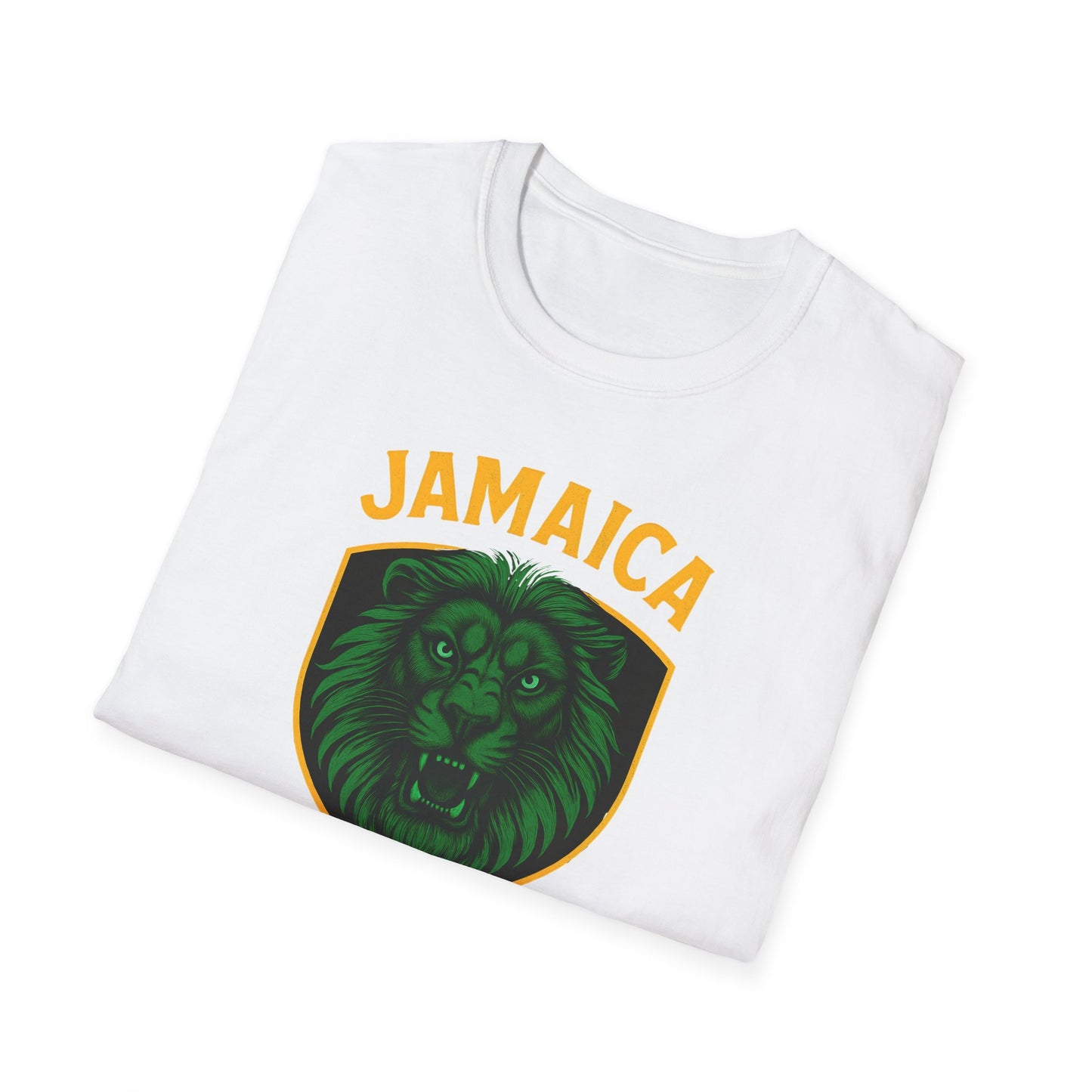 Jamaica Lion Crest T-Shirt | Unisex Softstyle Tee, Cool Graphic Shirt, Jamaica Pride Apparel, Vintage Style, 1962 Celebration