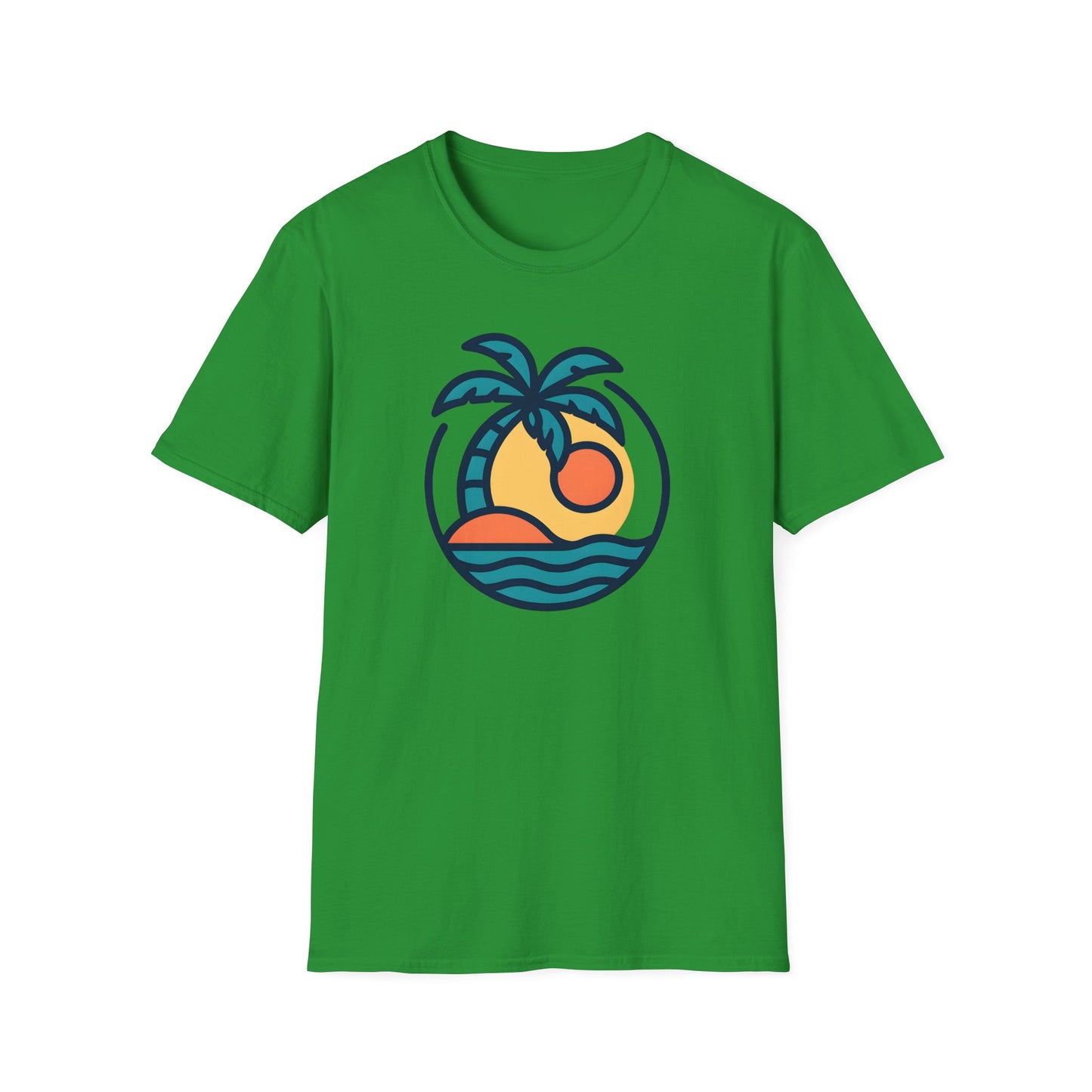 Tropical Sunset T-Shirt, Casual Wear, Summer Style, Vacation Outfit, Gift for Beach Lovers, Outdoor Activities Shirt