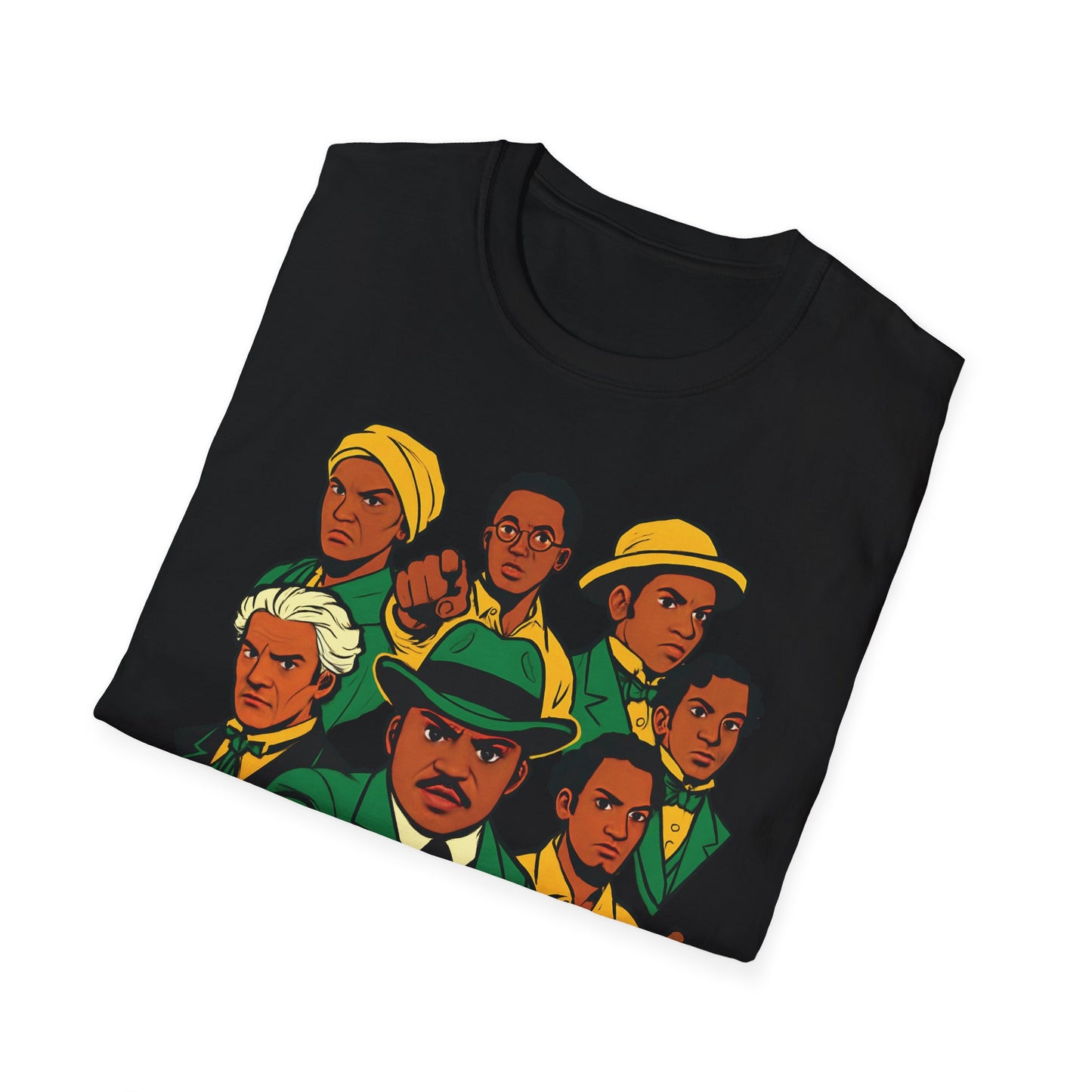Jamaican National Heros v2 - Graphic T-Shirt, Unisex Softstyle Tee for Activists, Vintage Style Tee, Gift for Change Makers, Streetwear, Social Justice