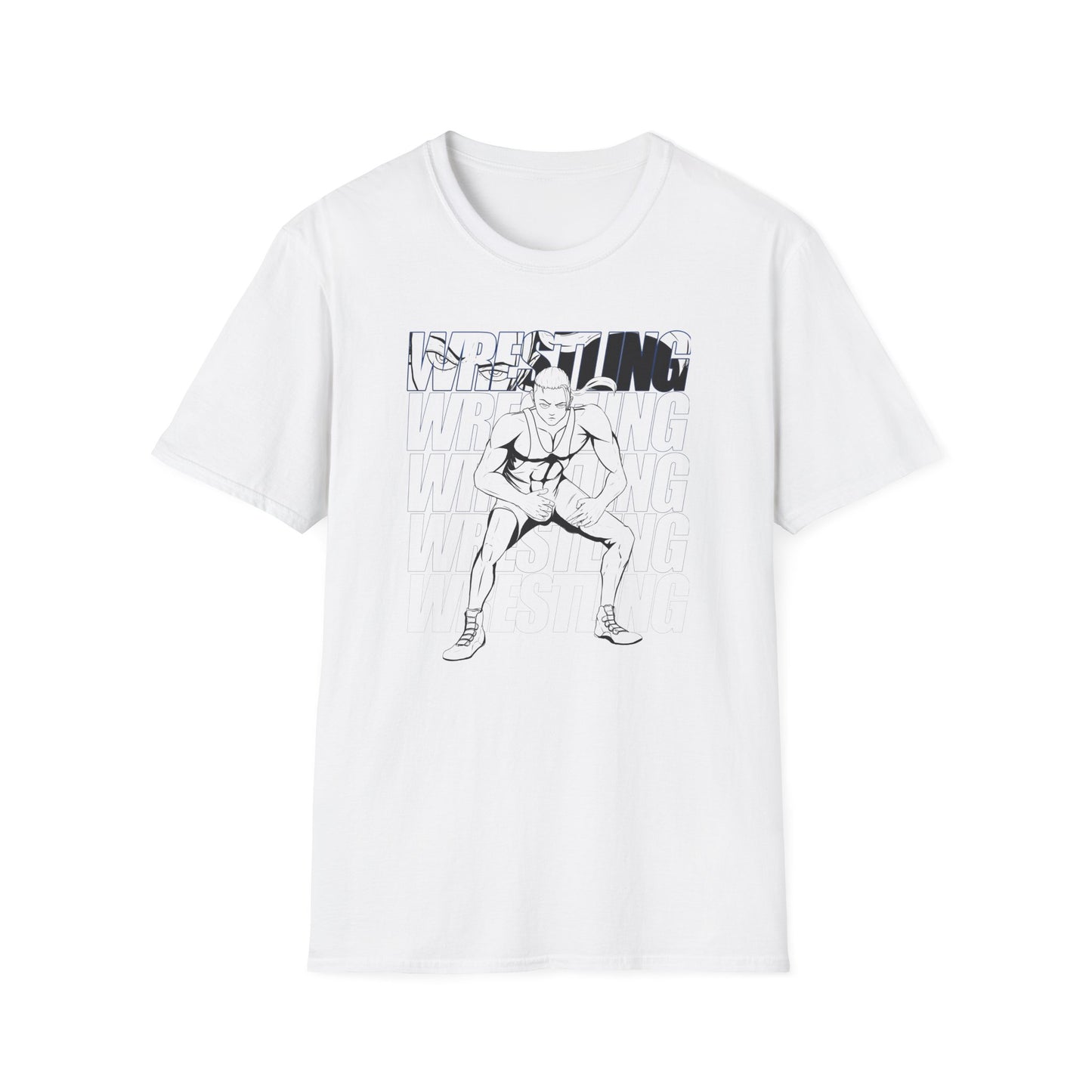 Wrestling Male Design Graphic Unisex Softstyle T-Shirt - Perfect for Sports Enthusiasts