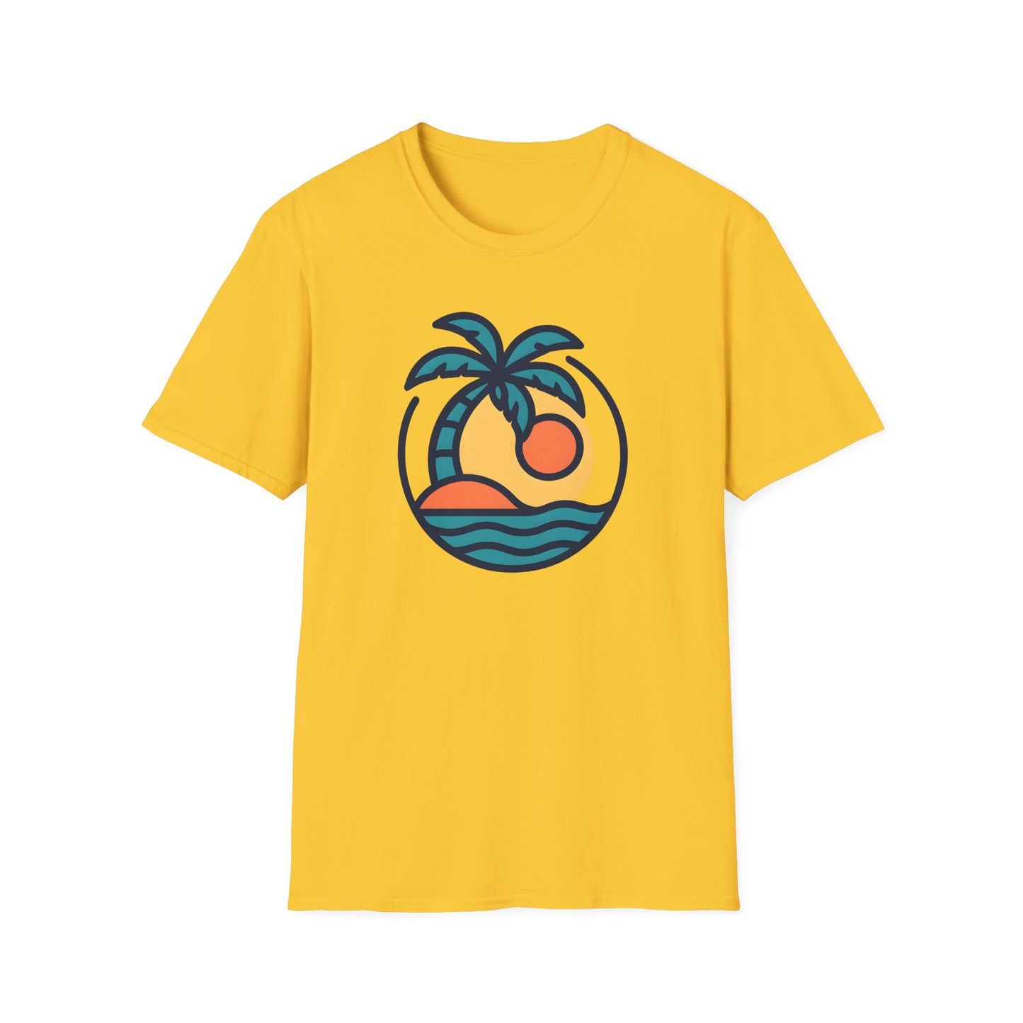 Tropical Sunset T-Shirt, Casual Wear, Summer Style, Vacation Outfit, Gift for Beach Lovers, Outdoor Activities Shirt