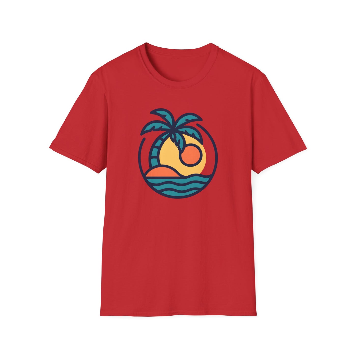 Tropical Sunset T-Shirt, Casual Wear, Summer Style, Vacation Outfit, Gift for Beach Lovers, Outdoor Activities Shirt