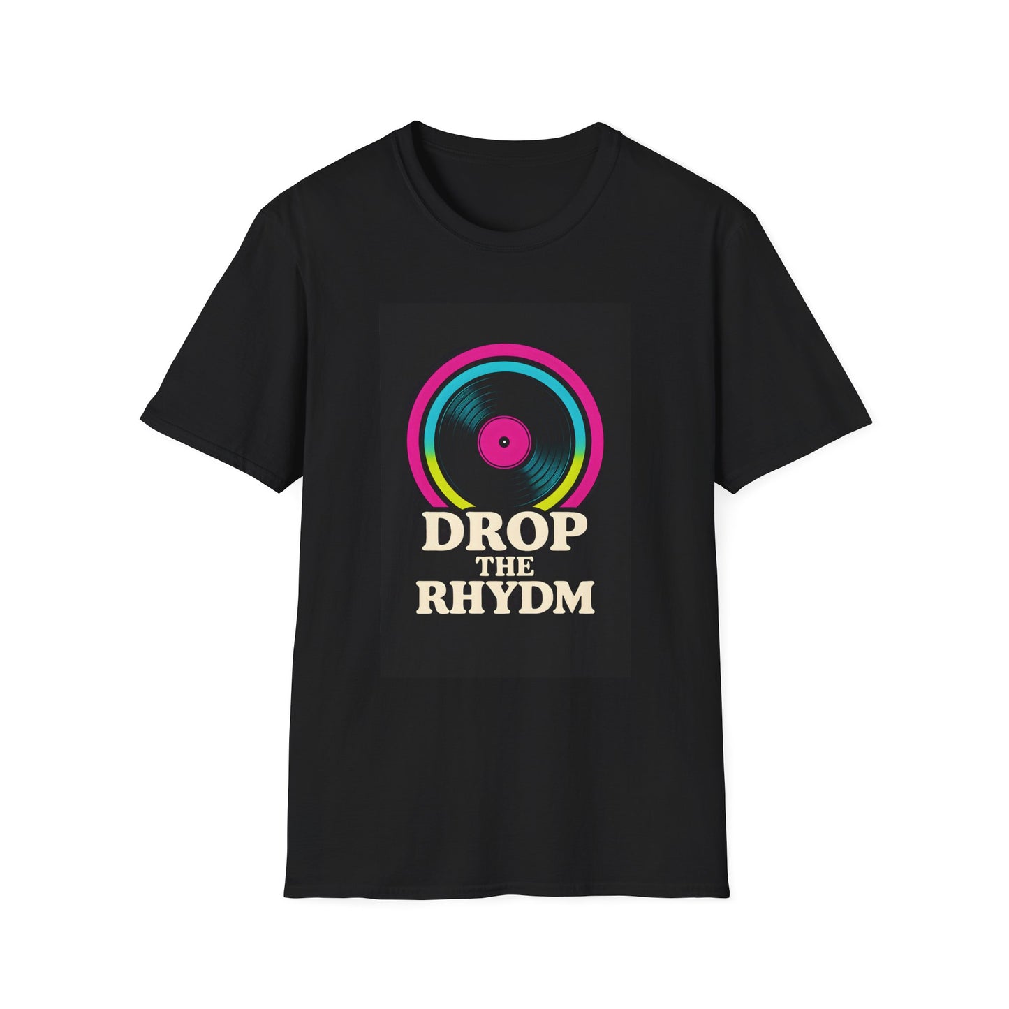 Drop The Rythm v2 - Groovy Music T-Shirt, Music Lover Gift, Retro Vinyl Tee, CD Release Party Apparel, Fun Concert Shirt, Festival Fashion