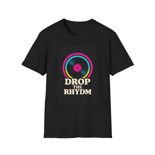 Drop The Rythm v2 - Groovy Music T-Shirt, Music Lover Gift, Retro Vinyl Tee, CD Release Party Apparel, Fun Concert Shirt, Festival Fashion